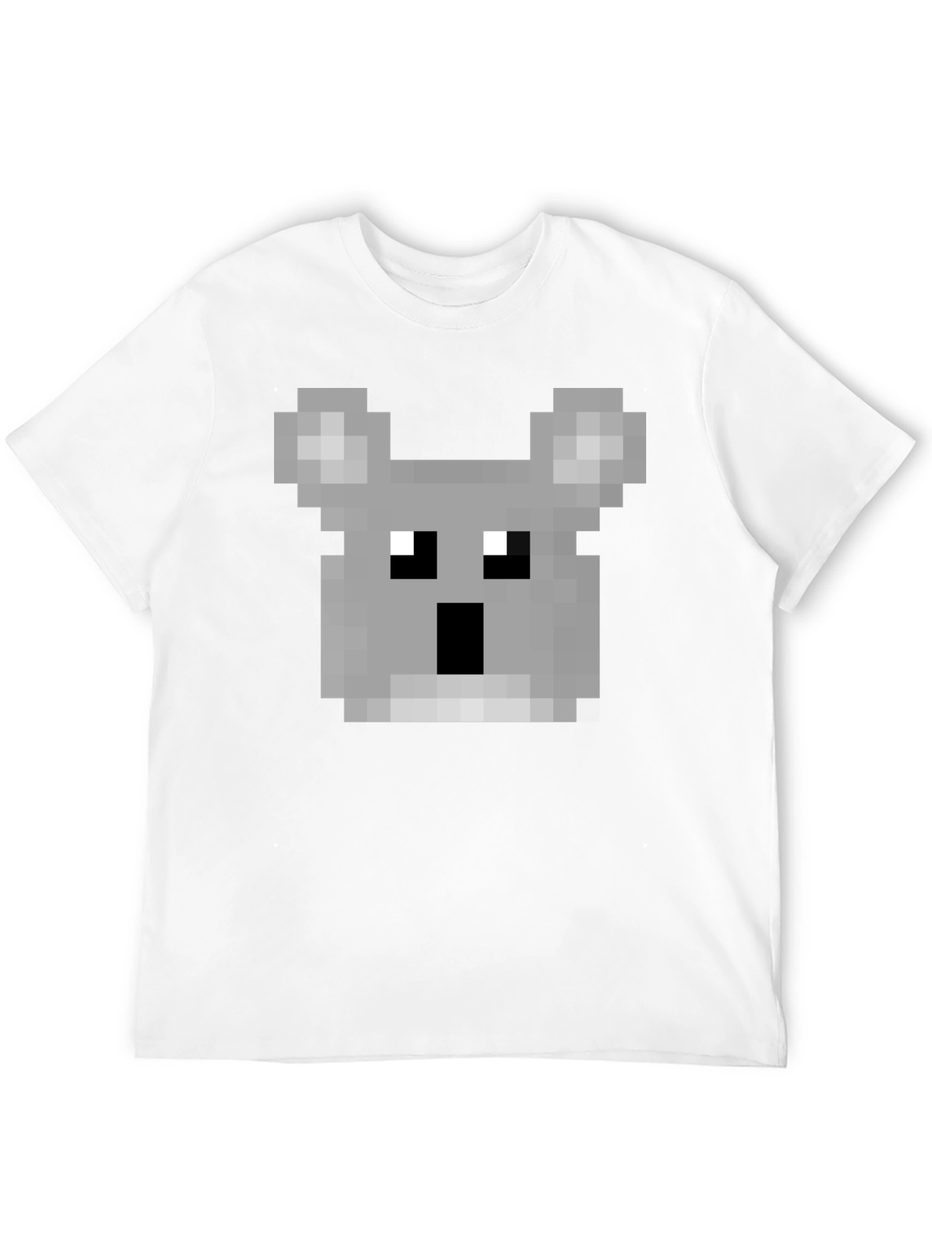 Pixelated Koala Graphic T-Shirt - Black Cotton Tee