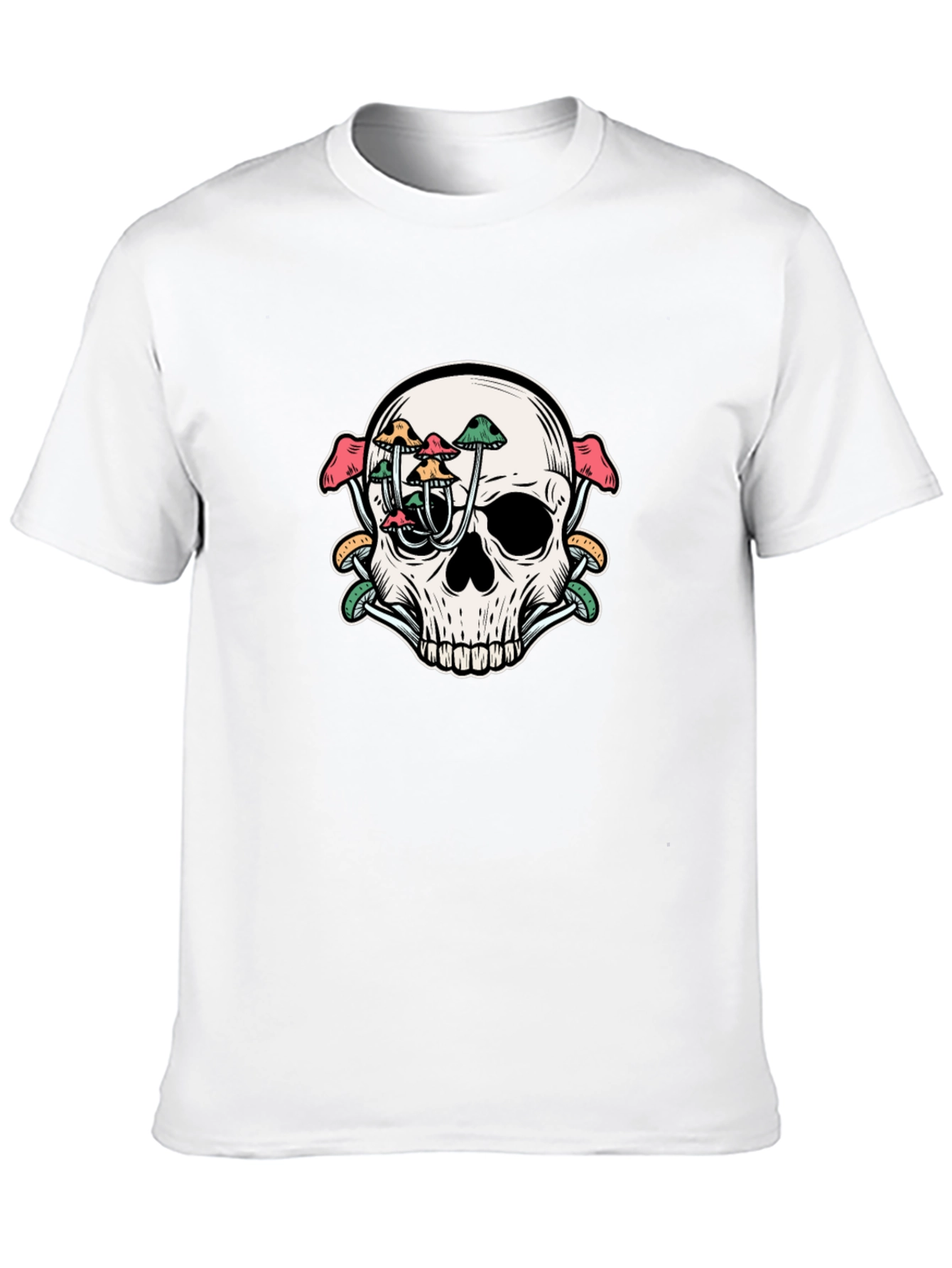 Mushroom Skull Graphic Tee - Unique Design