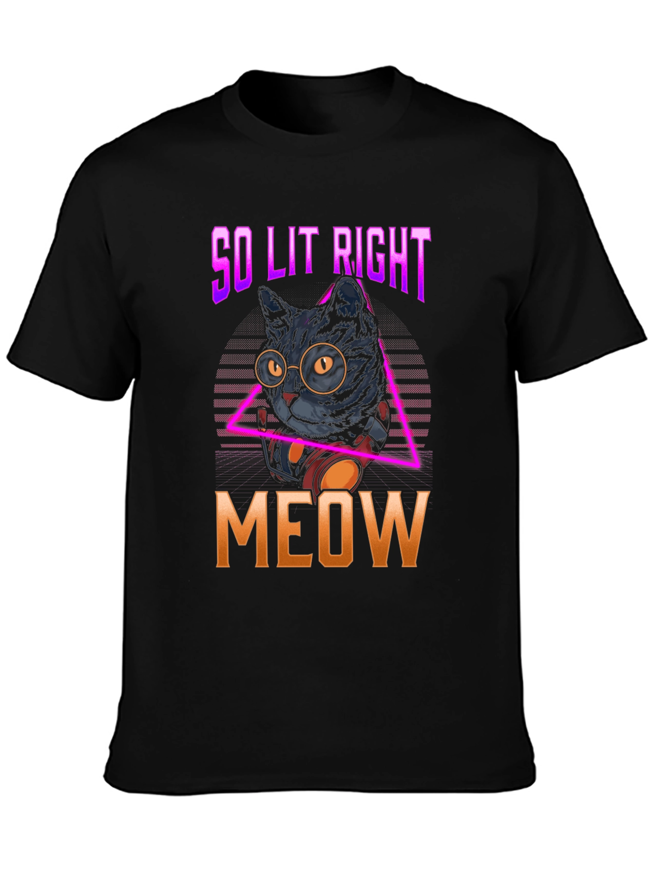 So Lit Right Meow Black Cat T-Shirt