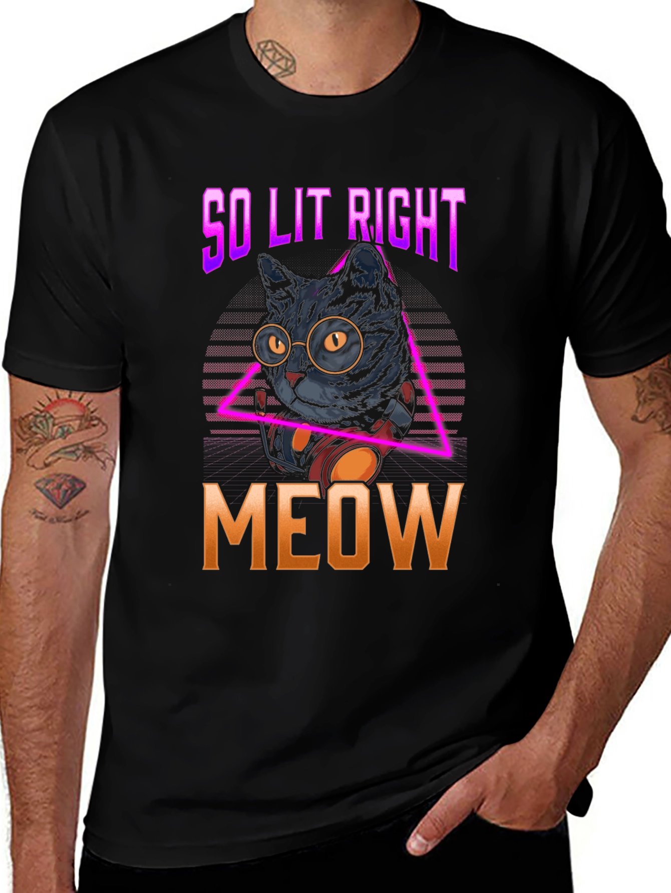 So Lit Right Meow Black Cat T-Shirt
