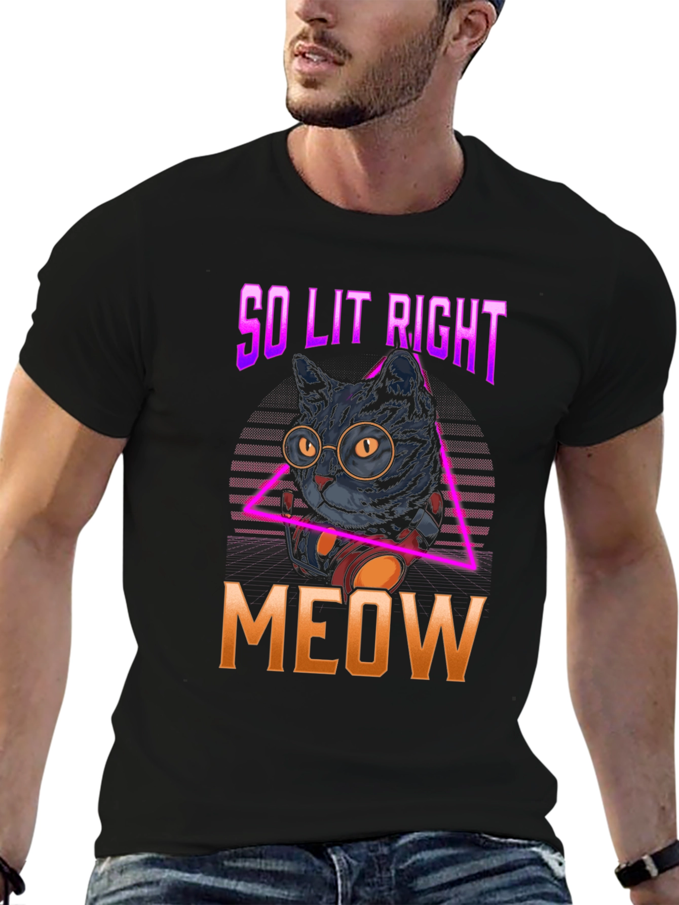 So Lit Right Meow Black Cat T-Shirt