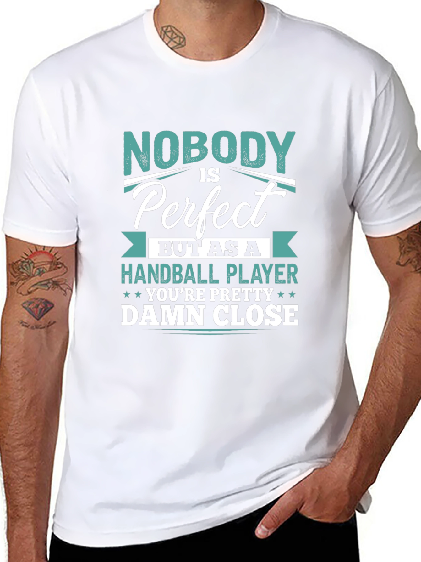 Handball Player Graphic T-Shirt - Nobody is Perfect!