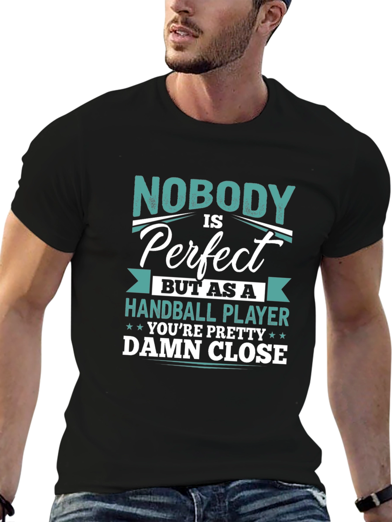 Handball Player Graphic T-Shirt - Nobody is Perfect!