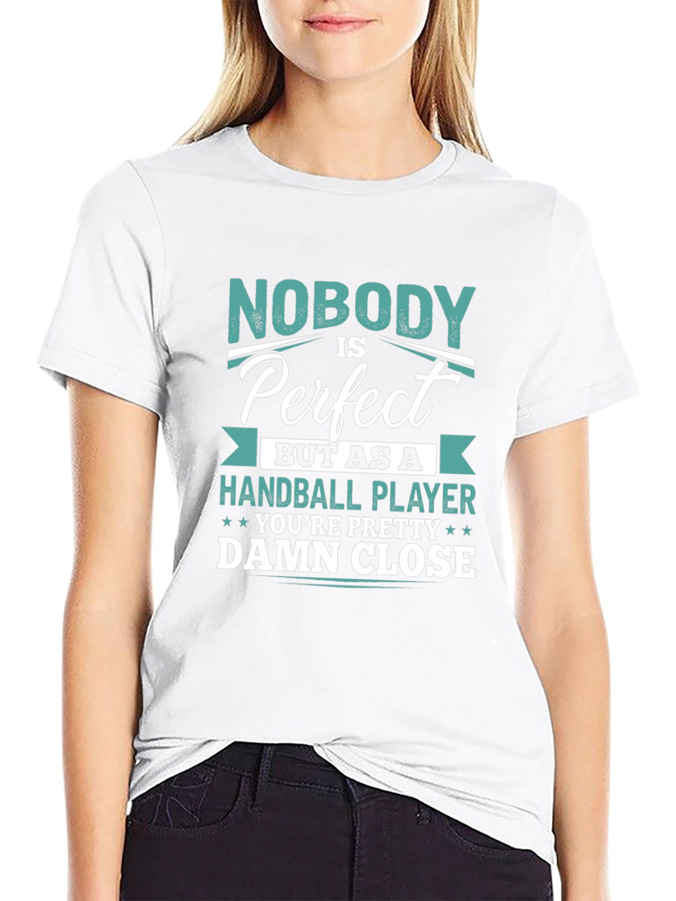 Handball Player Graphic T-Shirt - Nobody is Perfect!