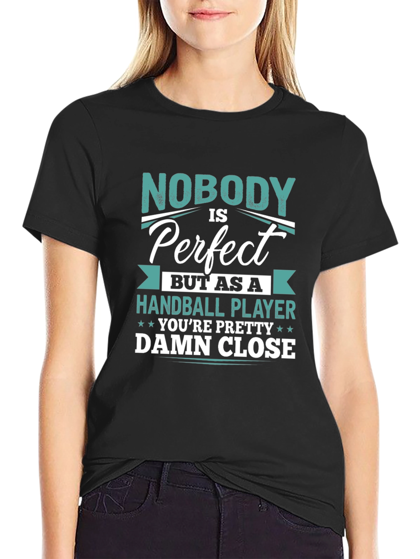 Handball Player Graphic T-Shirt - Nobody is Perfect!