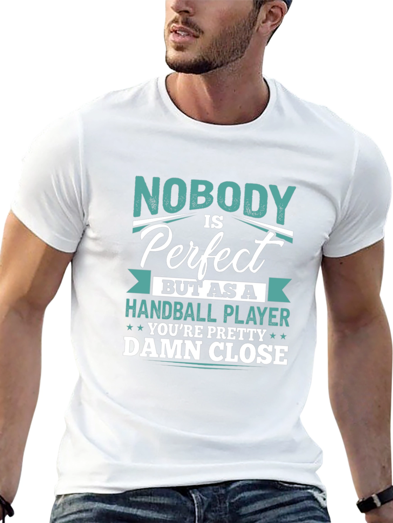 Handball Player Graphic T-Shirt - Nobody is Perfect!