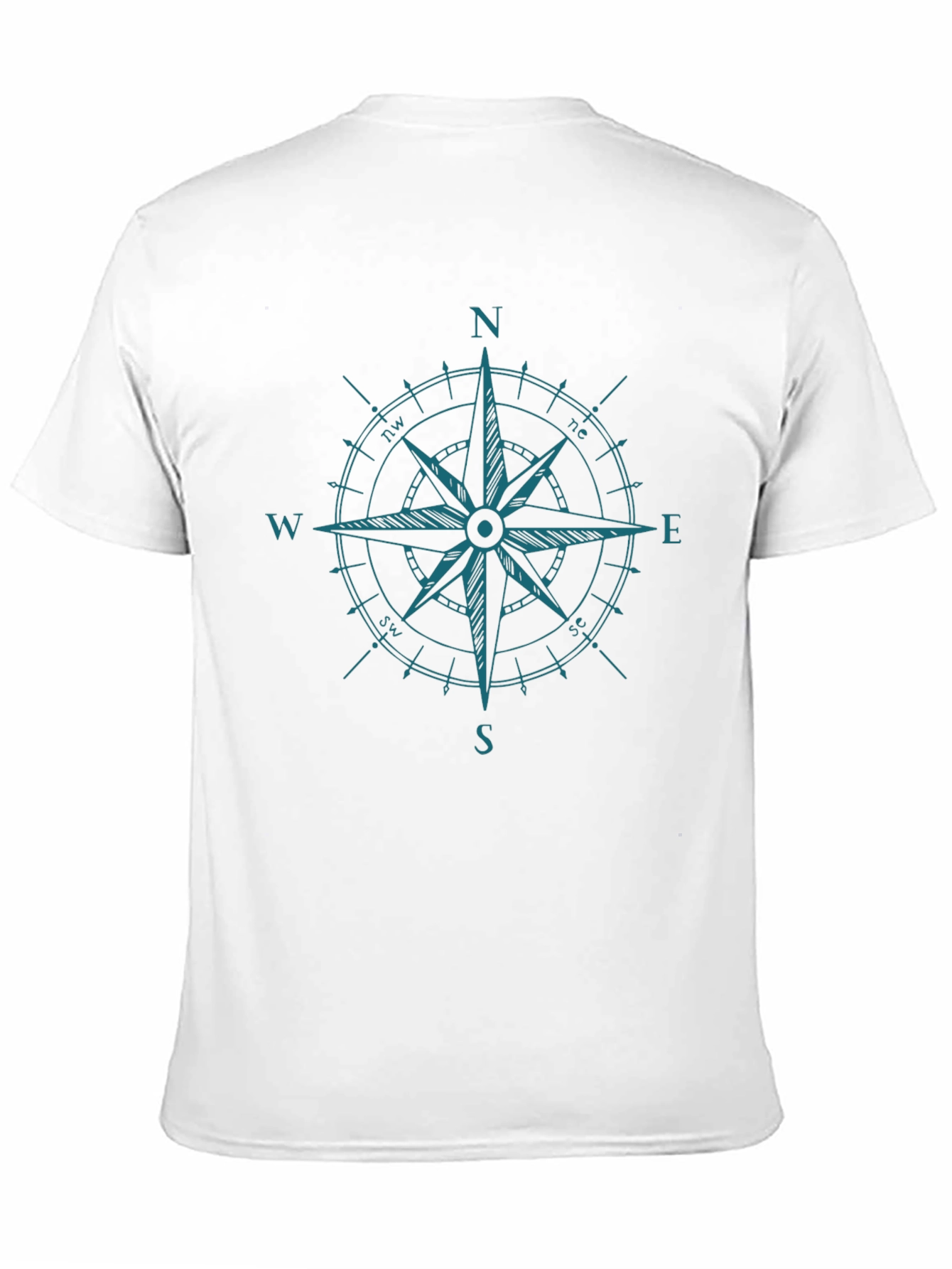 Nautical Compass Rose Black Graphic T-Shirt