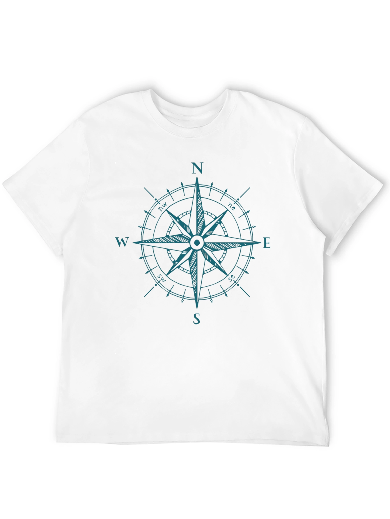 Nautical Compass Rose Black Graphic T-Shirt