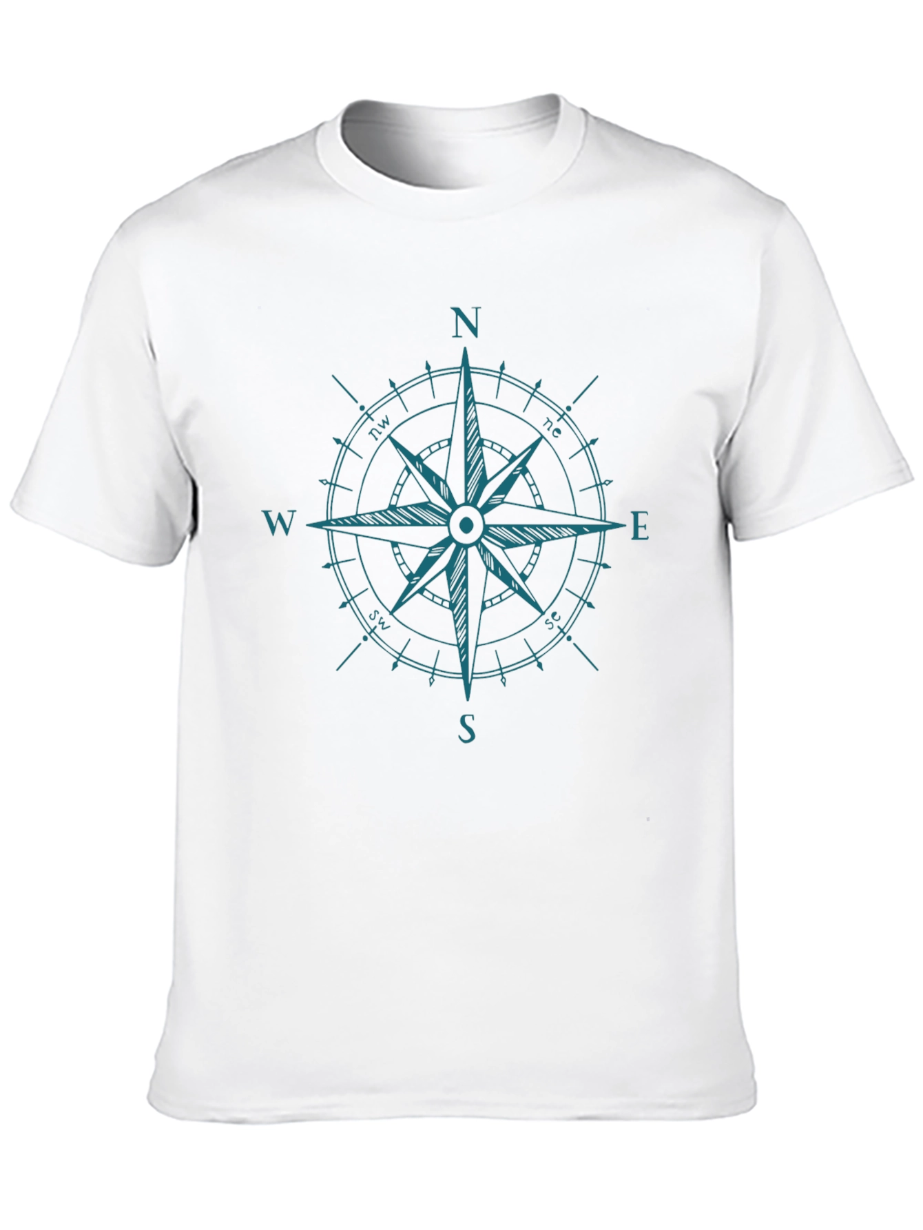 Nautical Compass Rose Black Graphic T-Shirt