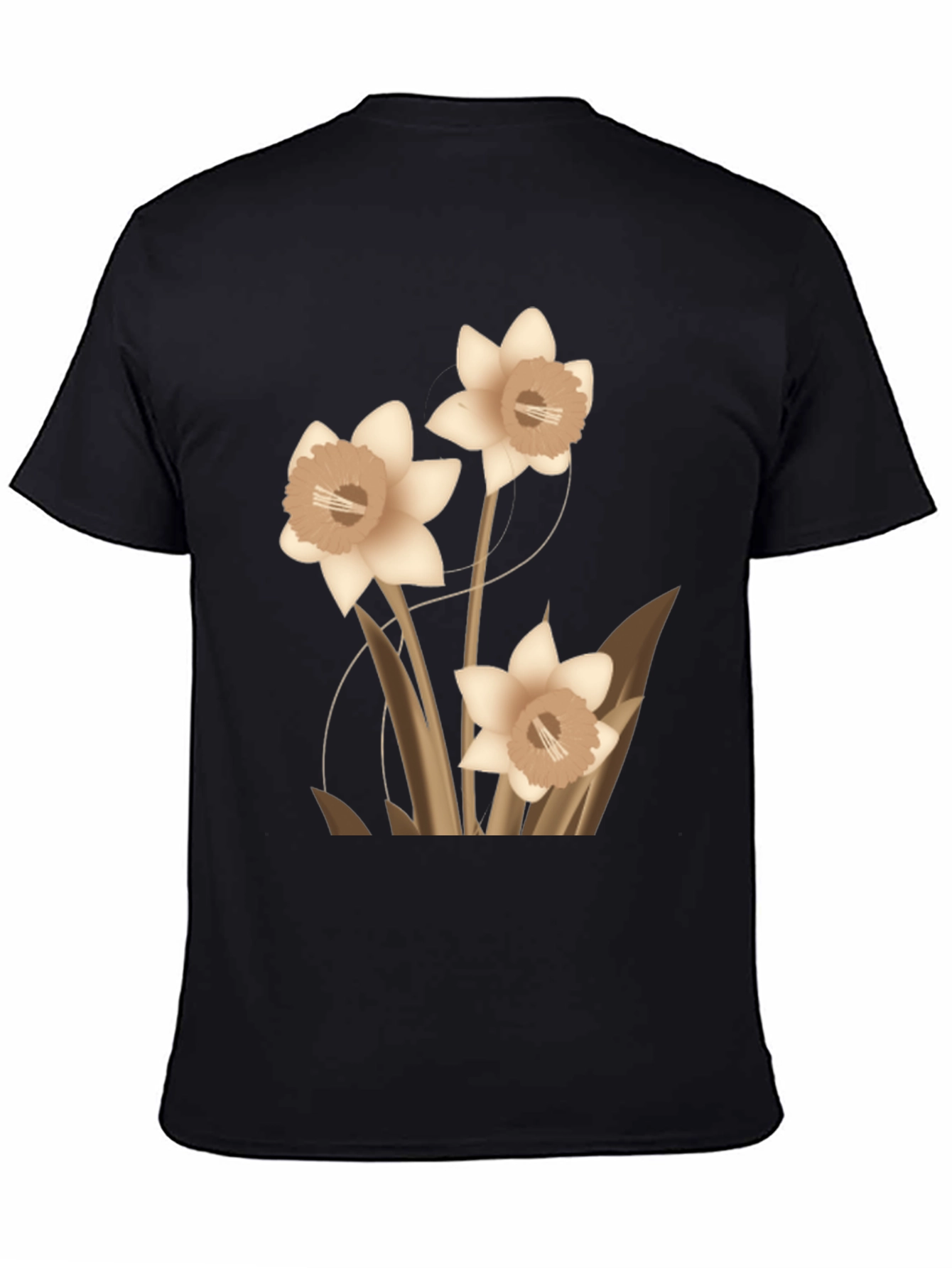 Floral Graphic Tee - Black Casual T-Shirt