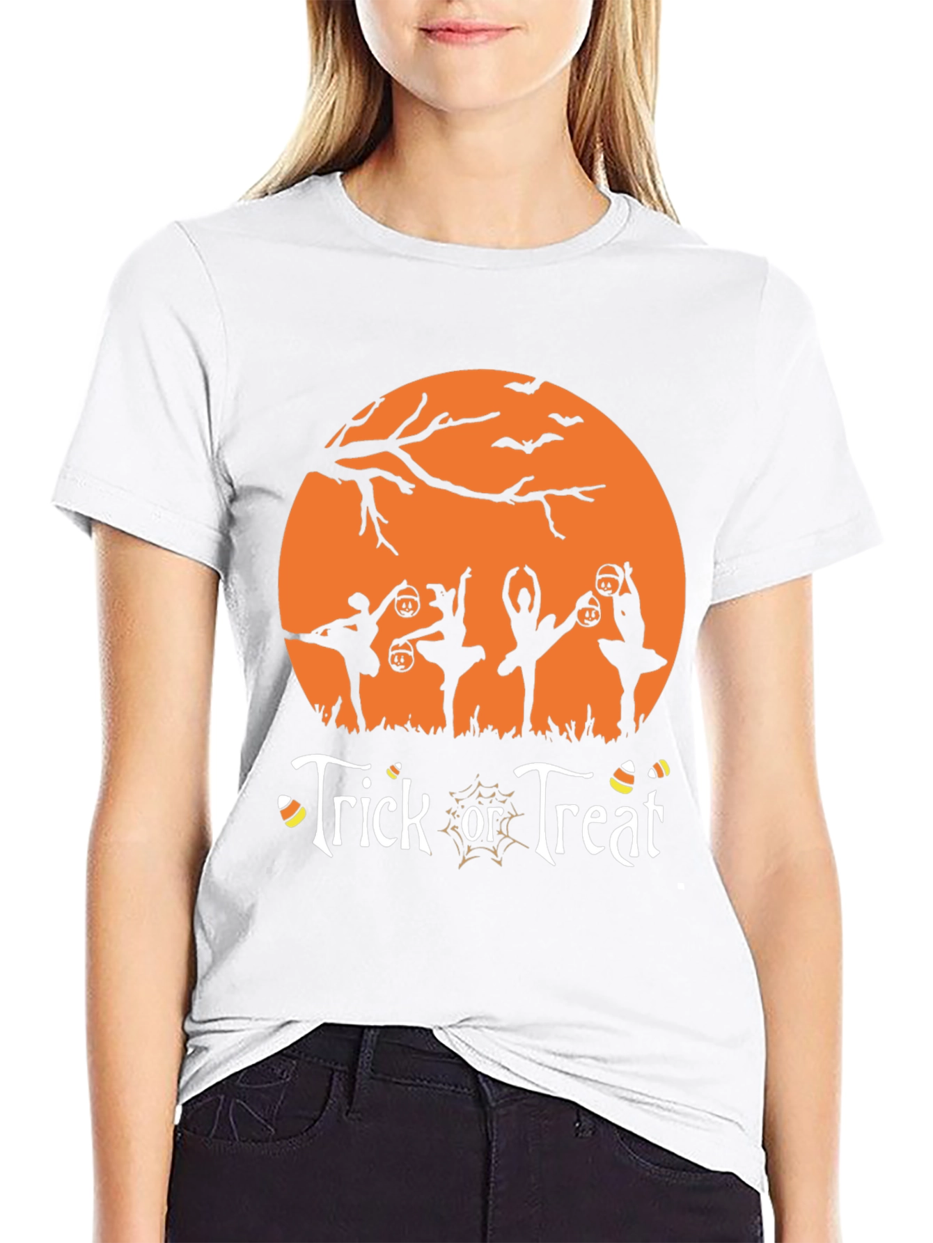 Halloween Ballerina Trick or Treat Graphic Tee
