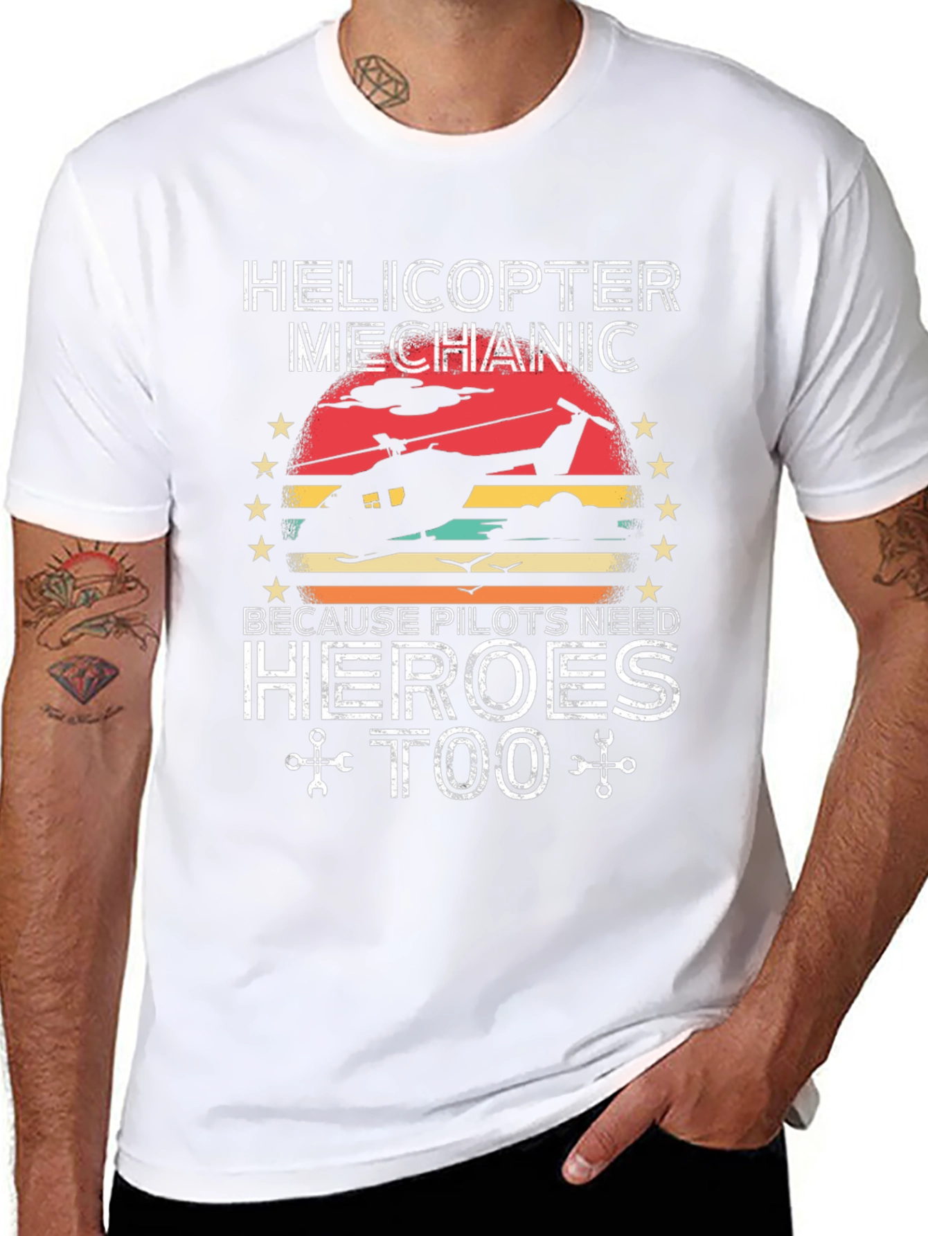 Helicopter Mechanic T-Shirt Pilots Need Heroes Too!