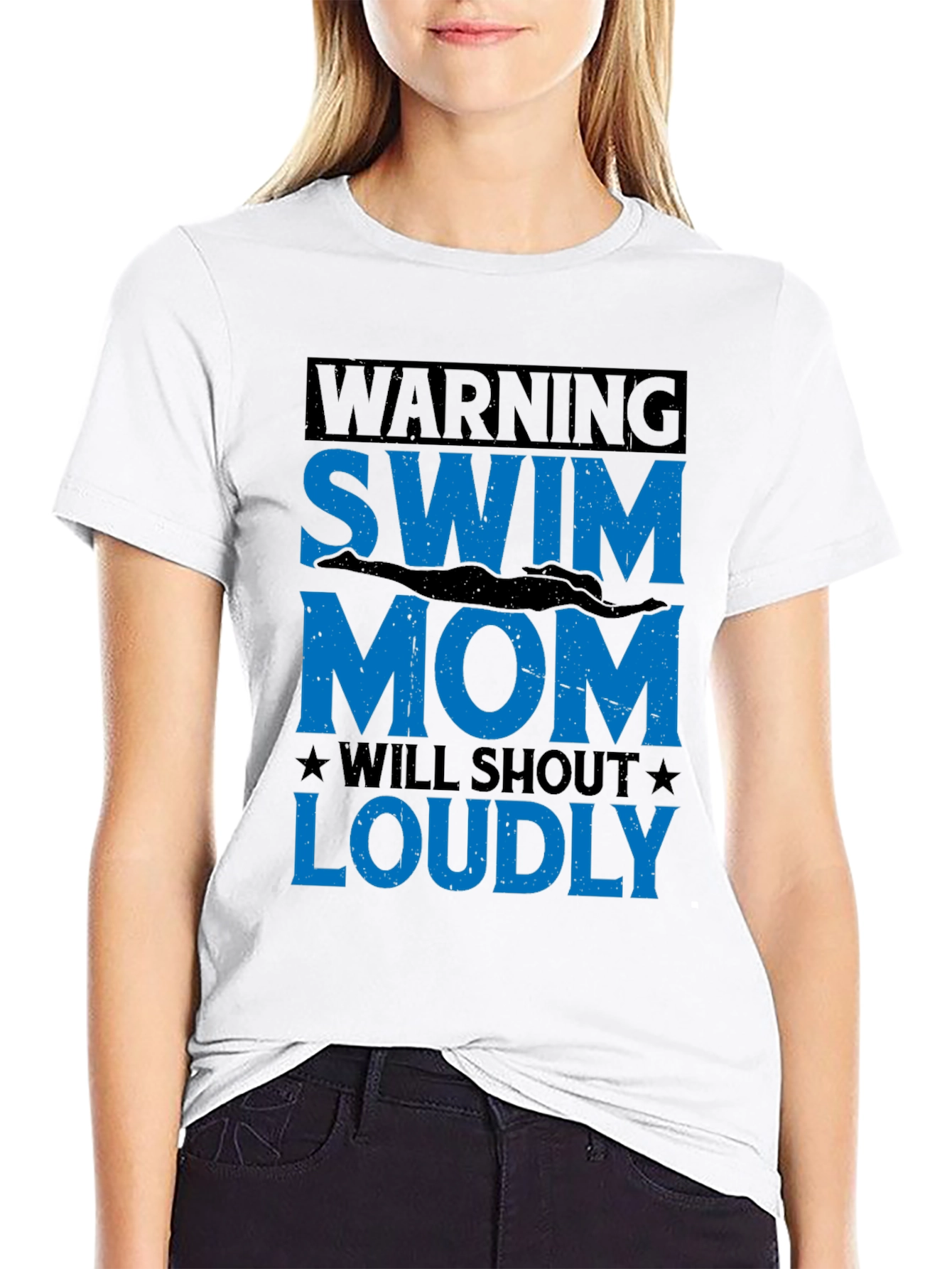 Swim Mom Warning T-Shirt - Loud Support!