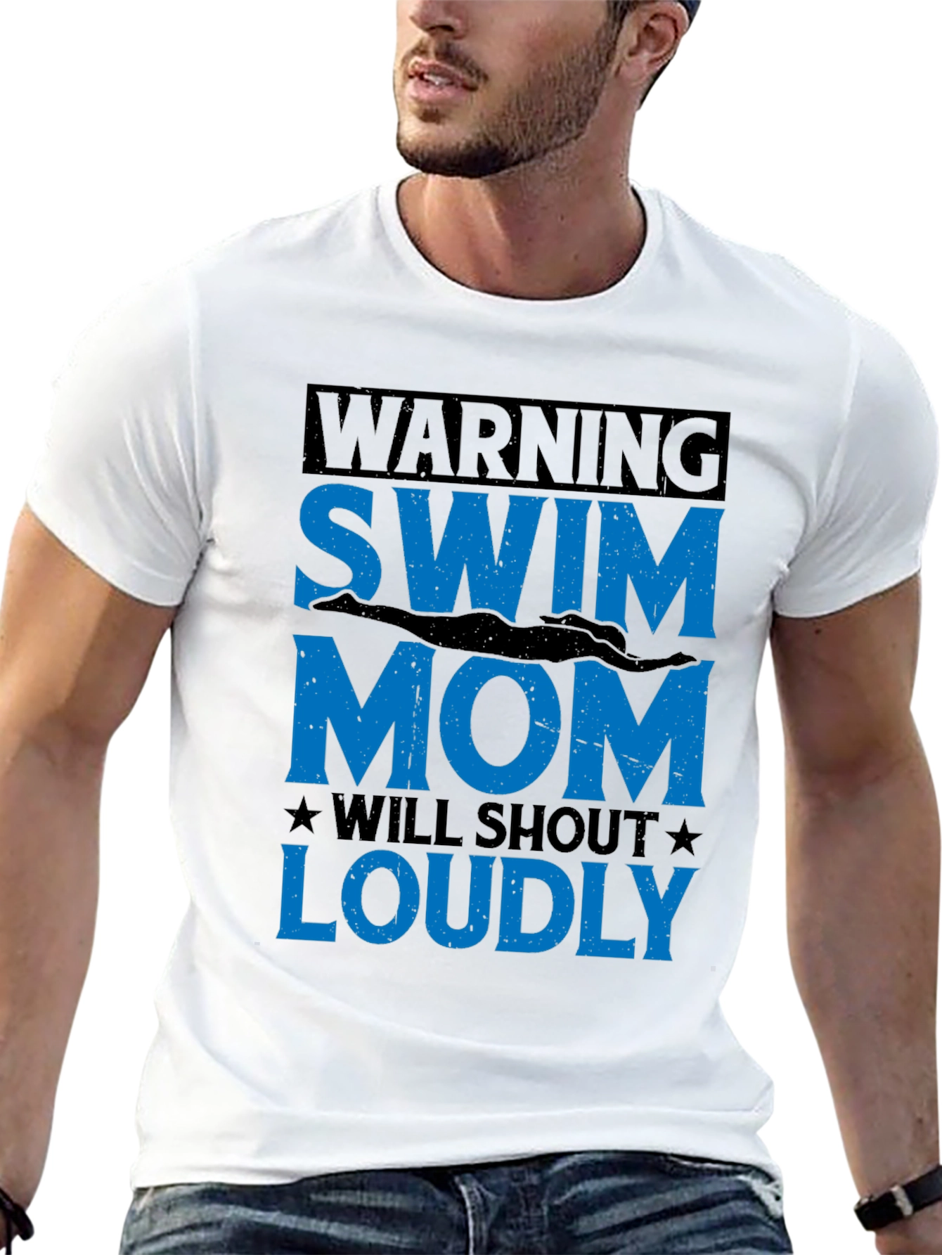 Swim Mom Warning T-Shirt - Loud Support!