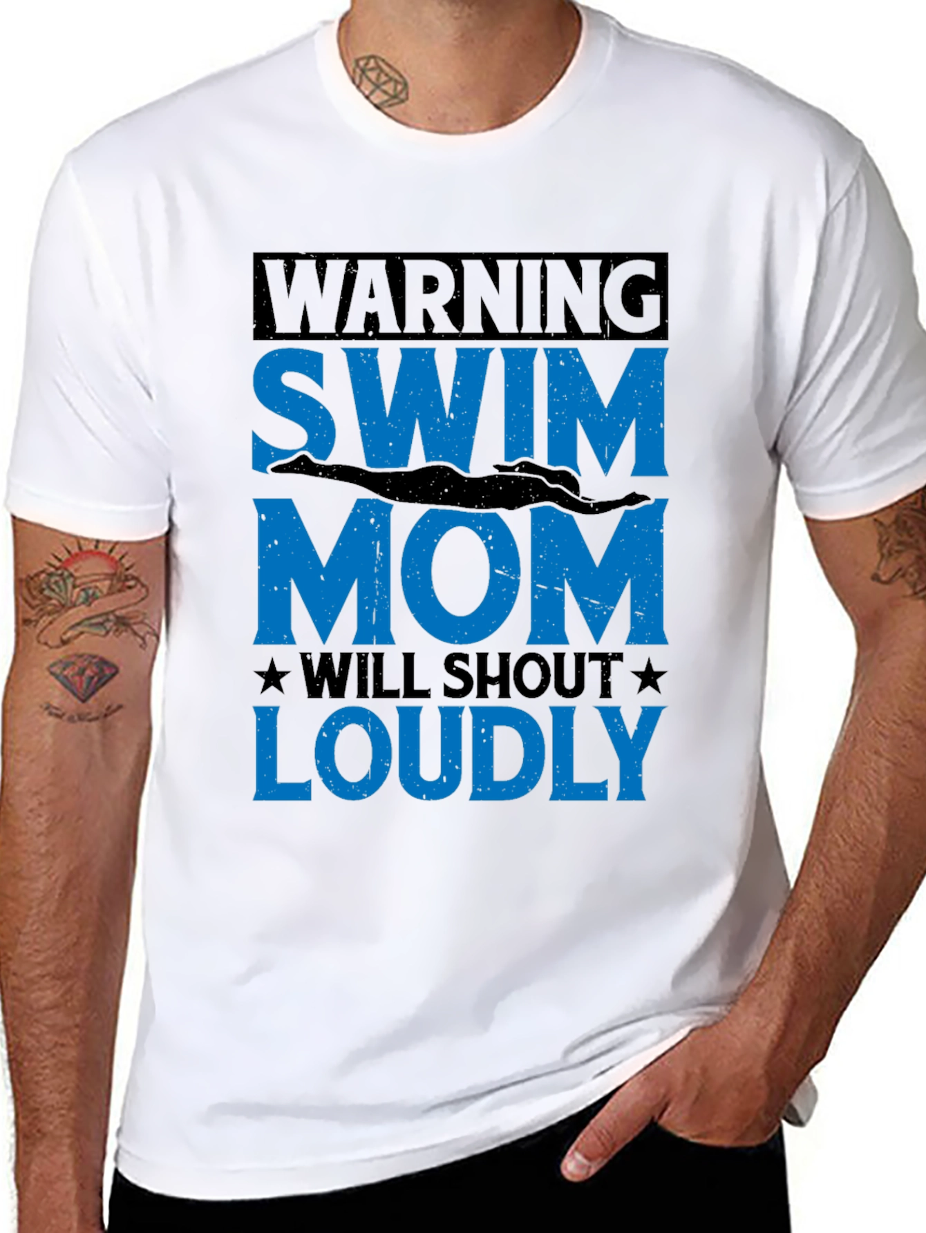 Swim Mom Warning T-Shirt - Loud Support!
