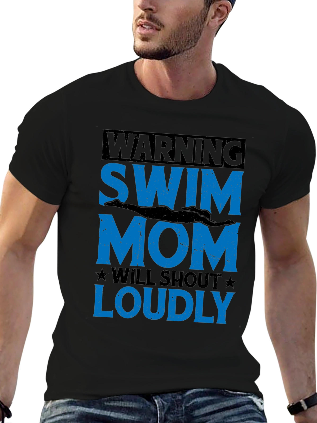 Swim Mom Warning T-Shirt - Loud Support!