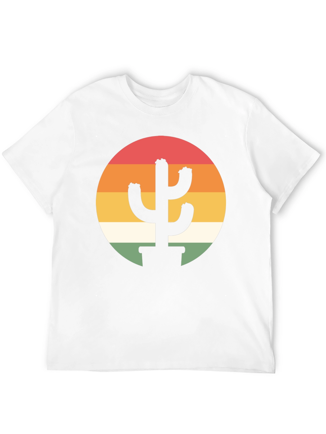 Retro Cactus Sunset Graphic Tee - Black