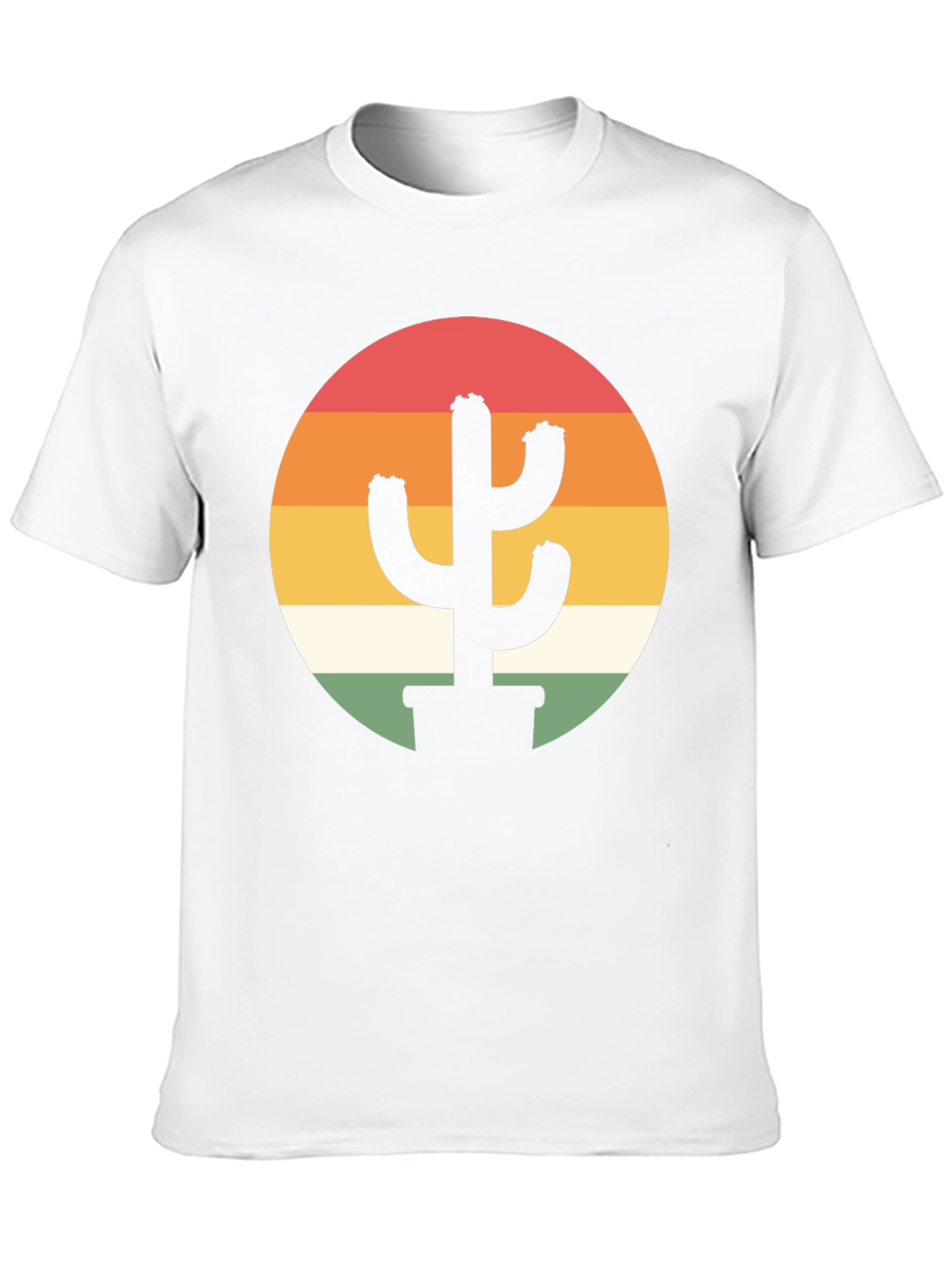 Retro Cactus Sunset Graphic Tee - Black