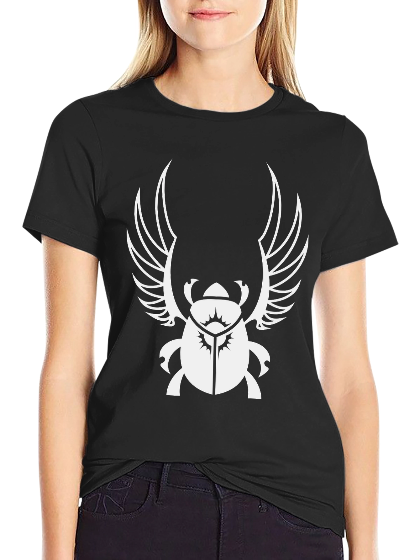 Egyptian Scarab Beetle Wings Black T-Shirt