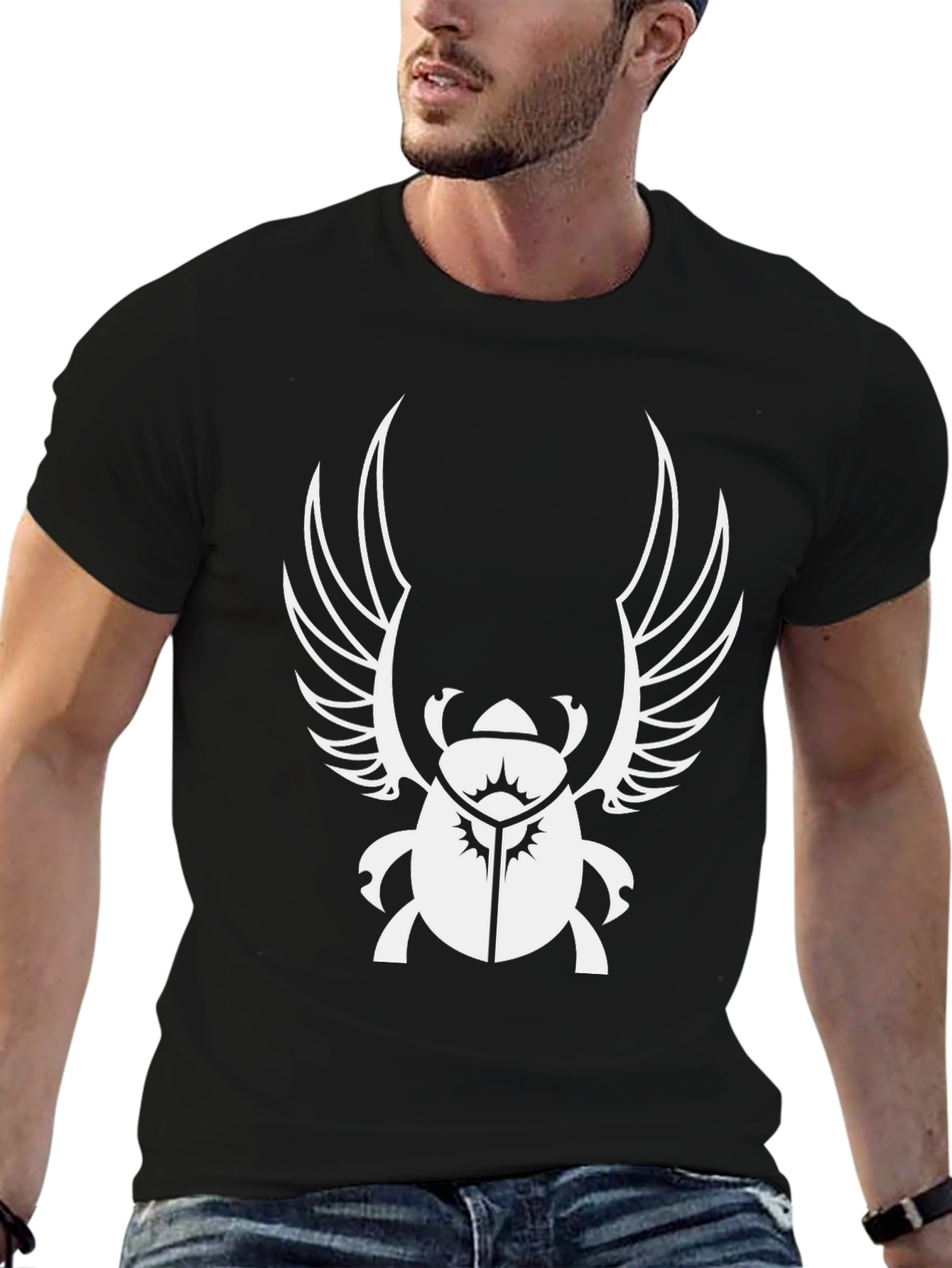 Egyptian Scarab Beetle Wings Black T-Shirt