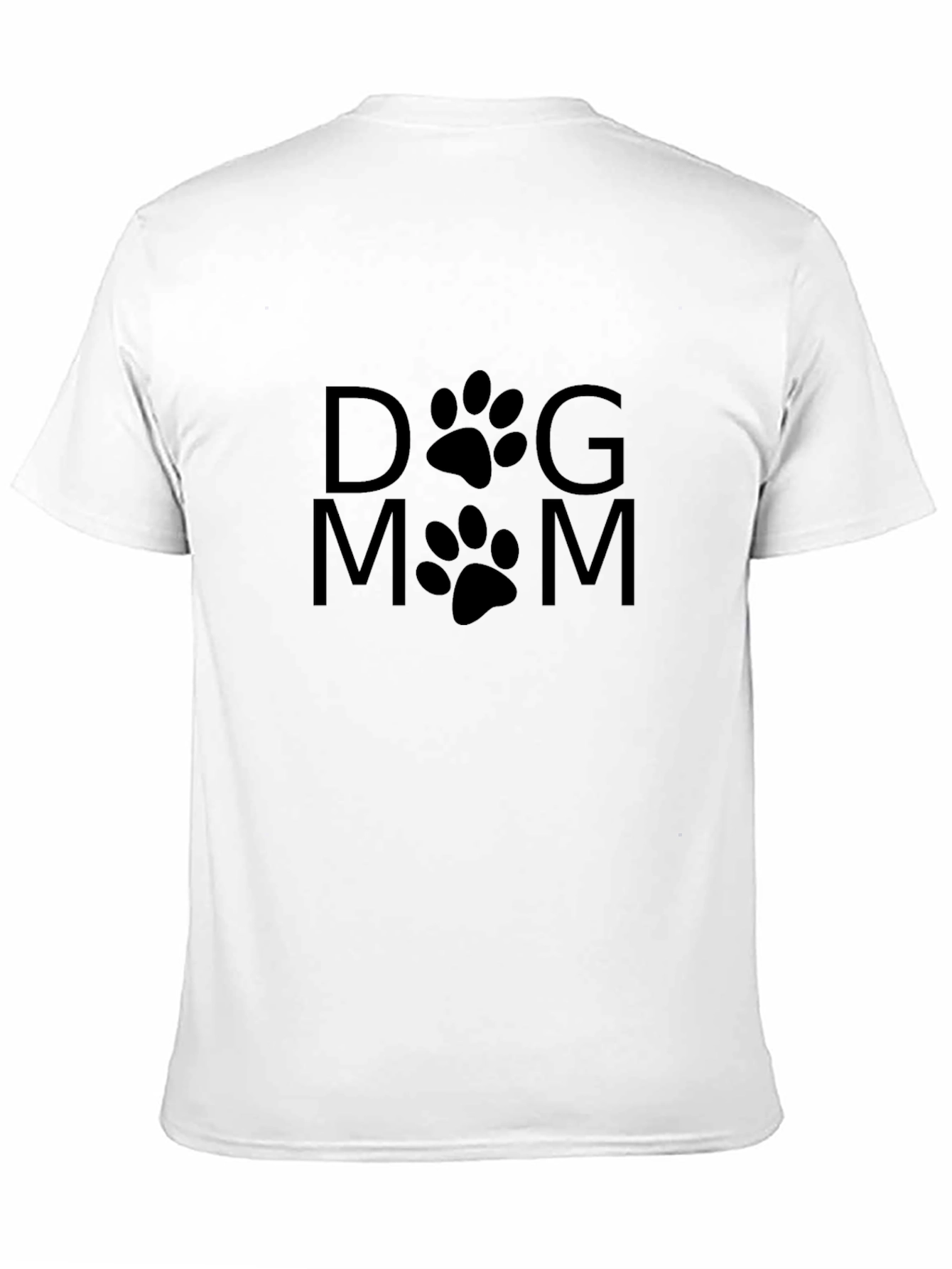 Dog Mom Black T-Shirt Paw Prints