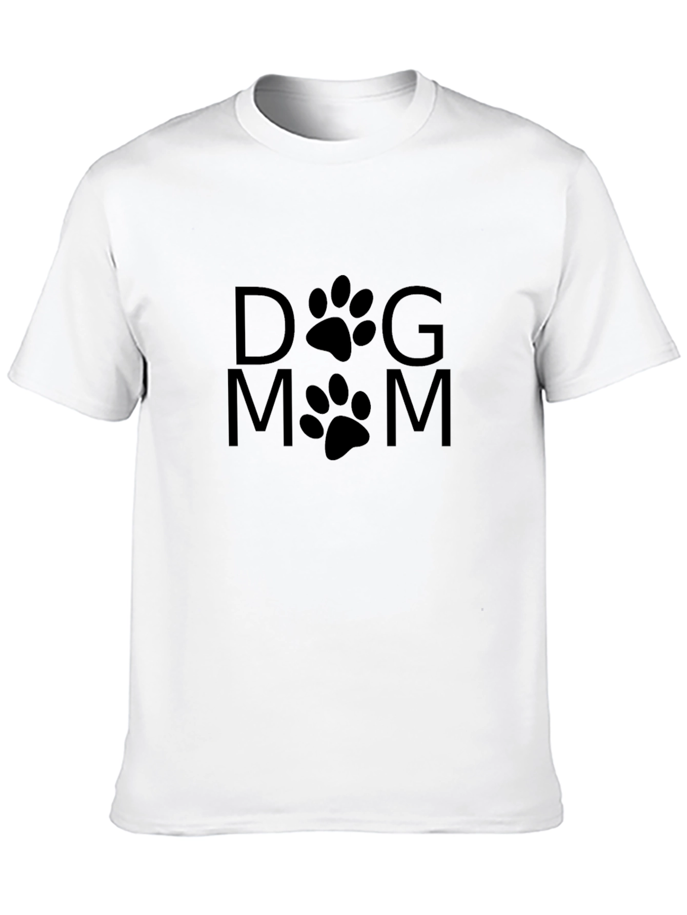Dog Mom Black T-Shirt Paw Prints