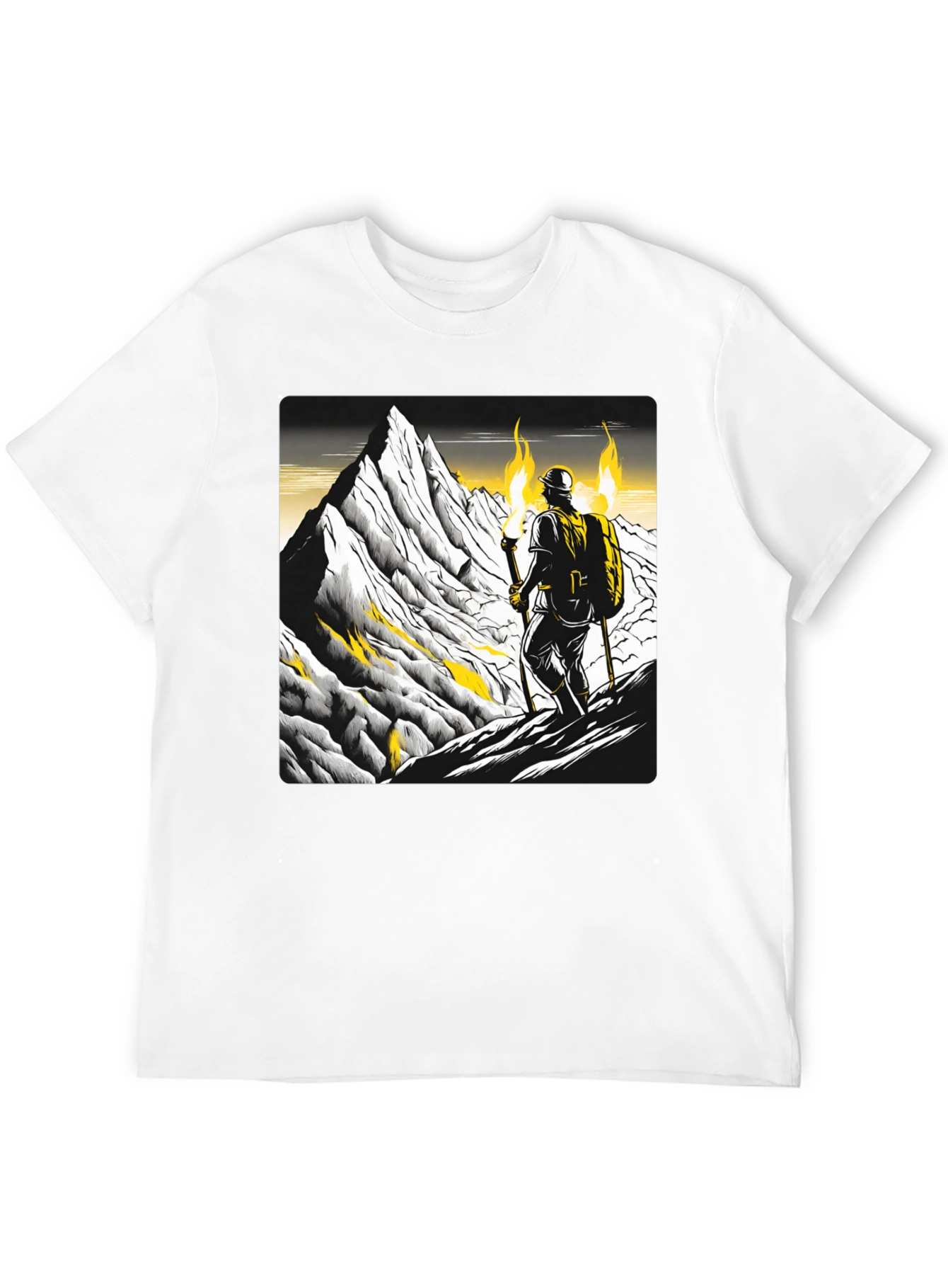 Mountain Climber Graphic Tee - Black Cotton T-Shirt