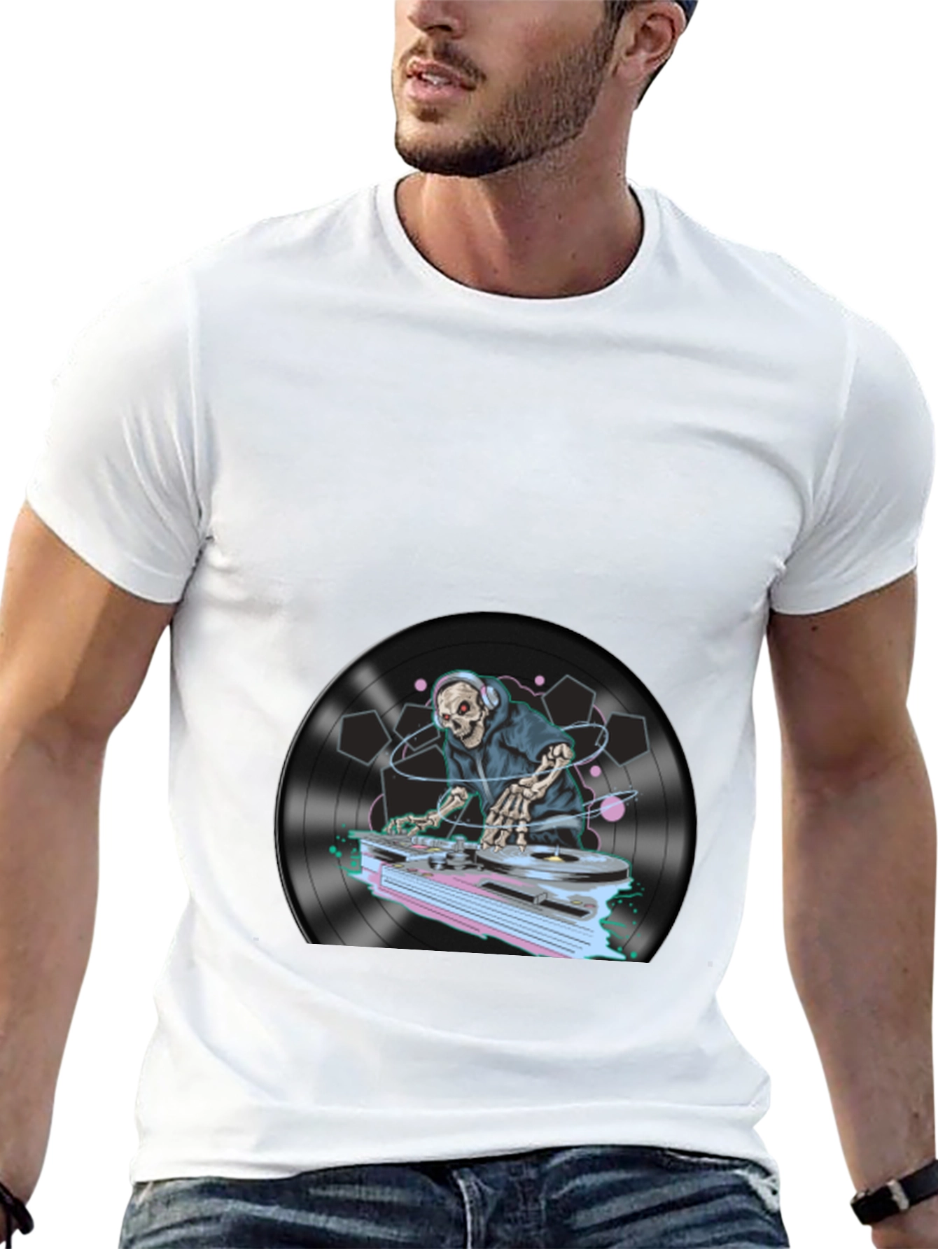 DJ Skeleton Graphic T-Shirt