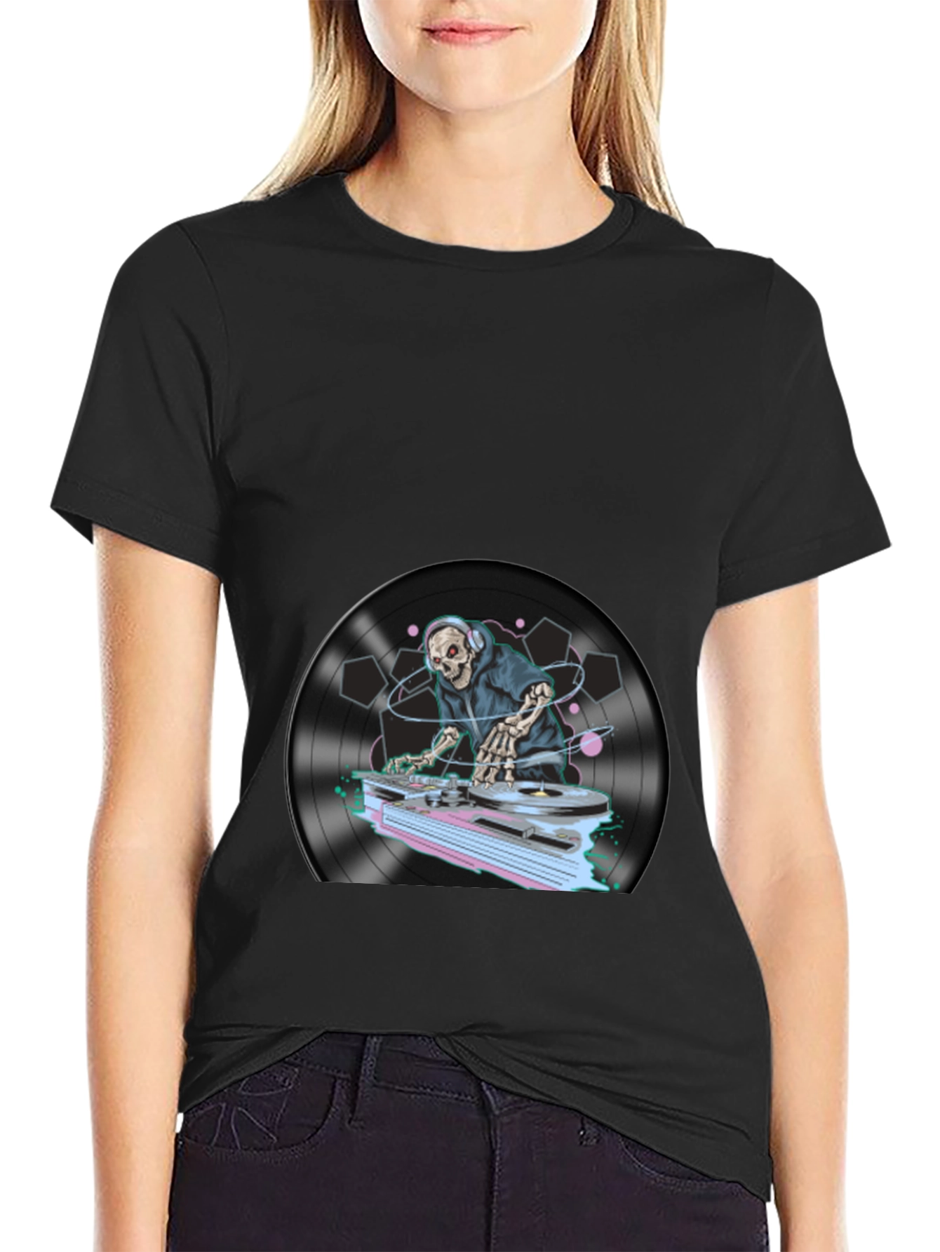 DJ Skeleton Graphic T-Shirt
