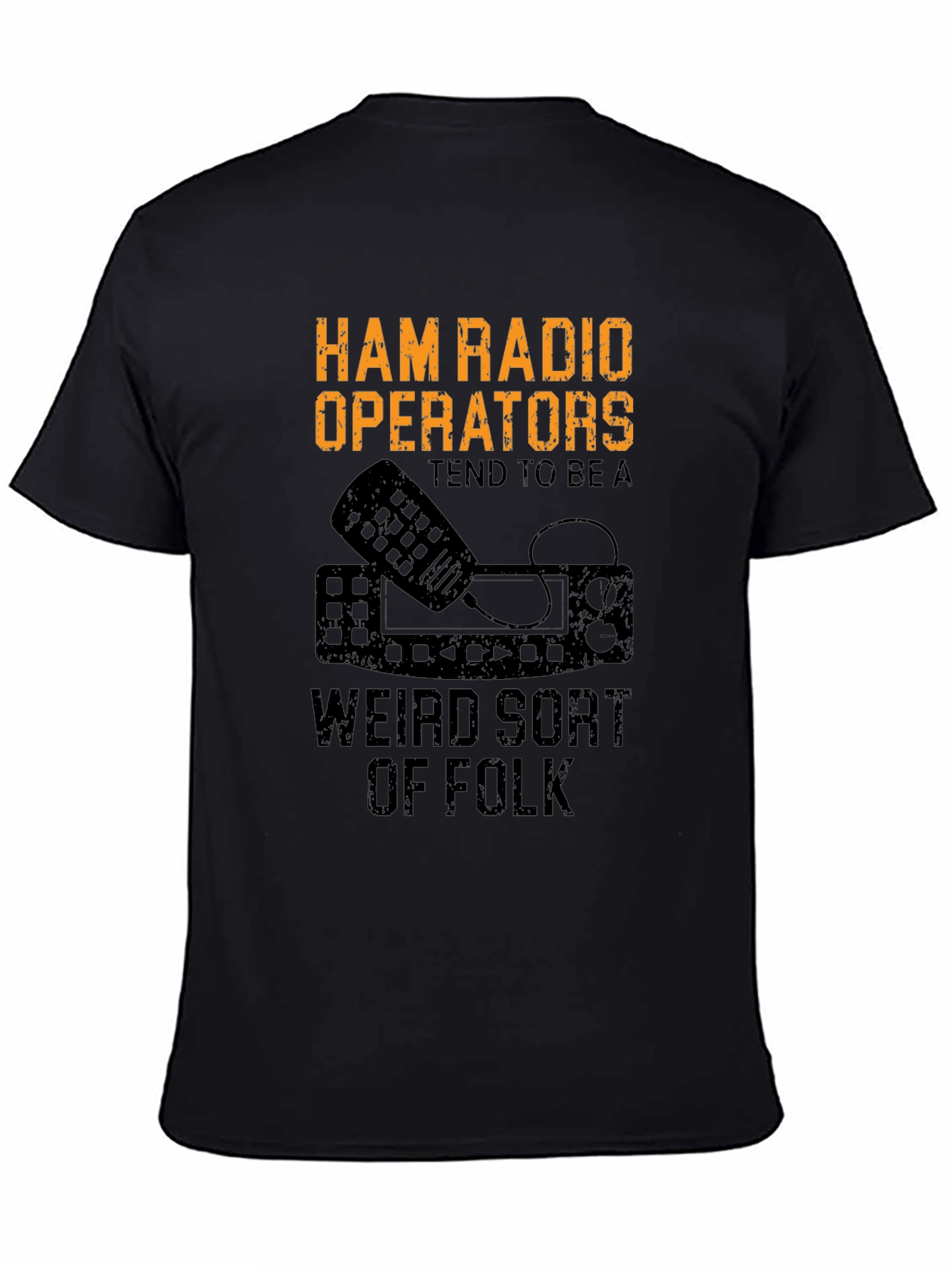 Ham Radio Operator Weird Folk Black T-Shirt