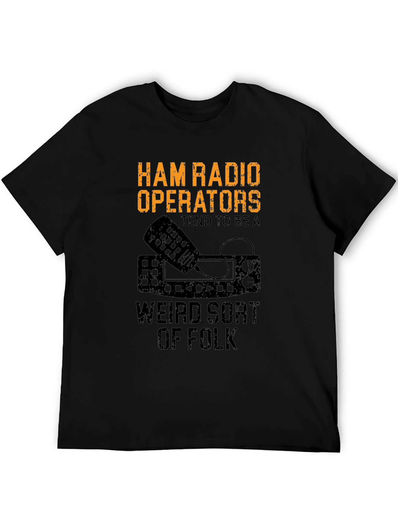 Ham Radio Operator Weird Folk Black T-Shirt