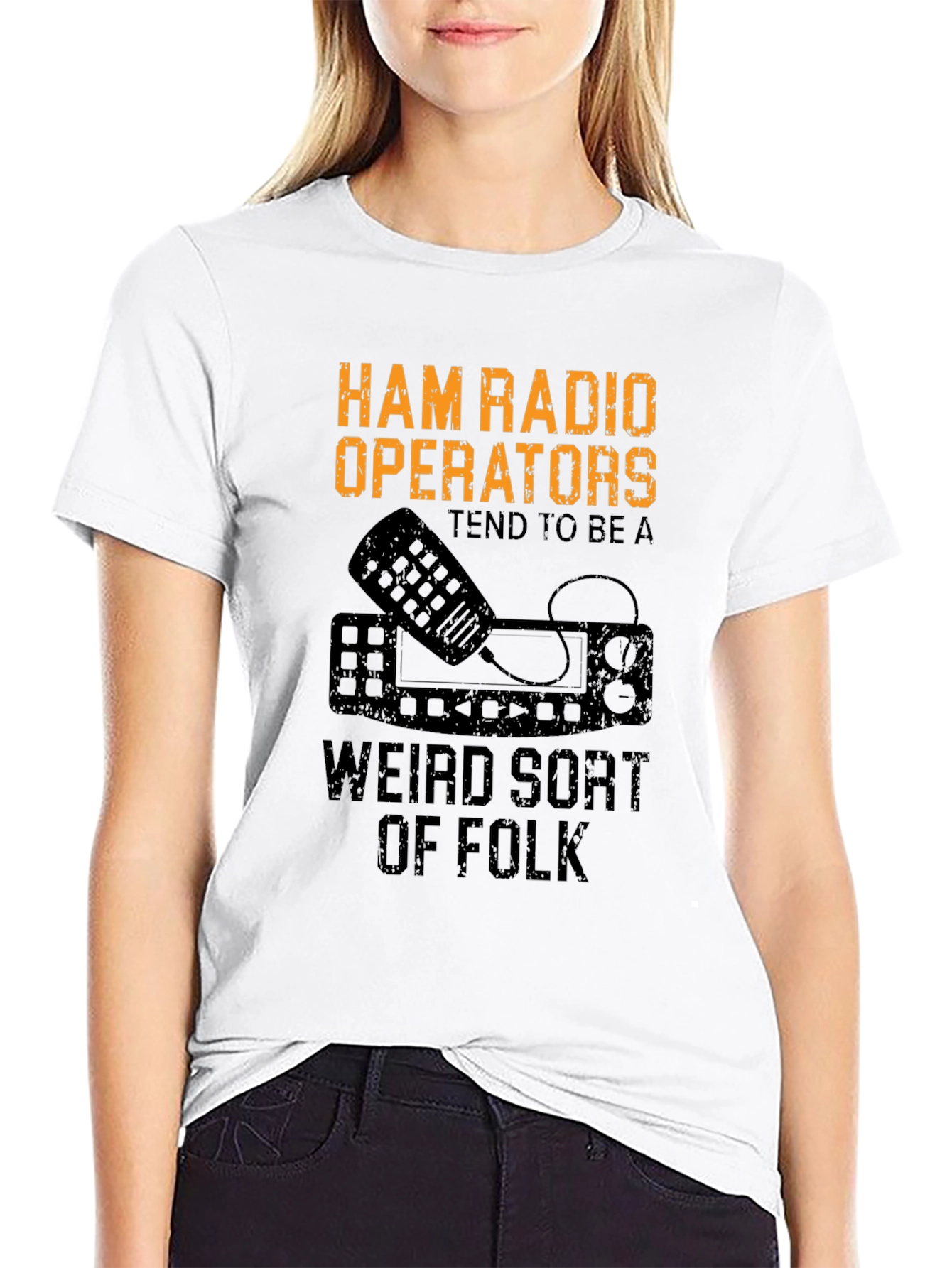 Ham Radio Operator Weird Folk Black T-Shirt