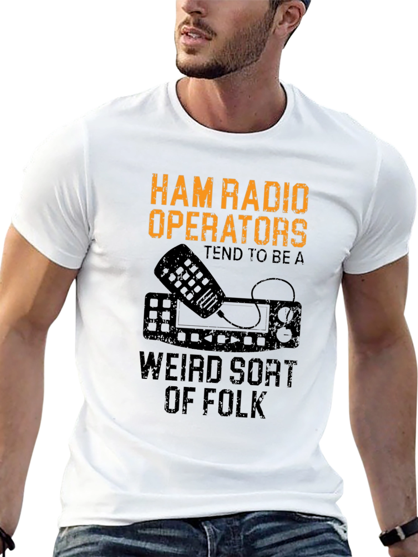 Ham Radio Operator Weird Folk Black T-Shirt