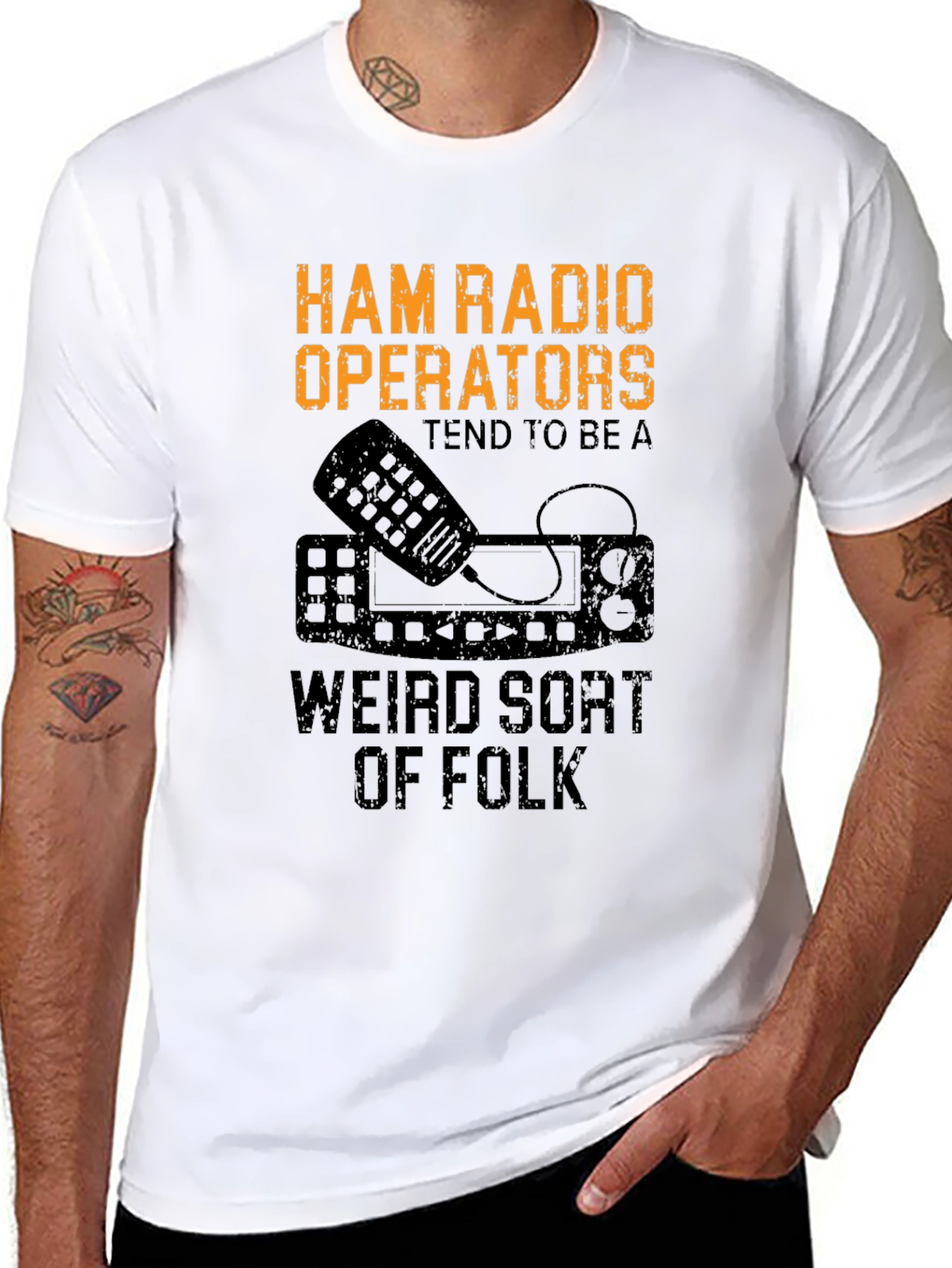 Ham Radio Operator Weird Folk Black T-Shirt