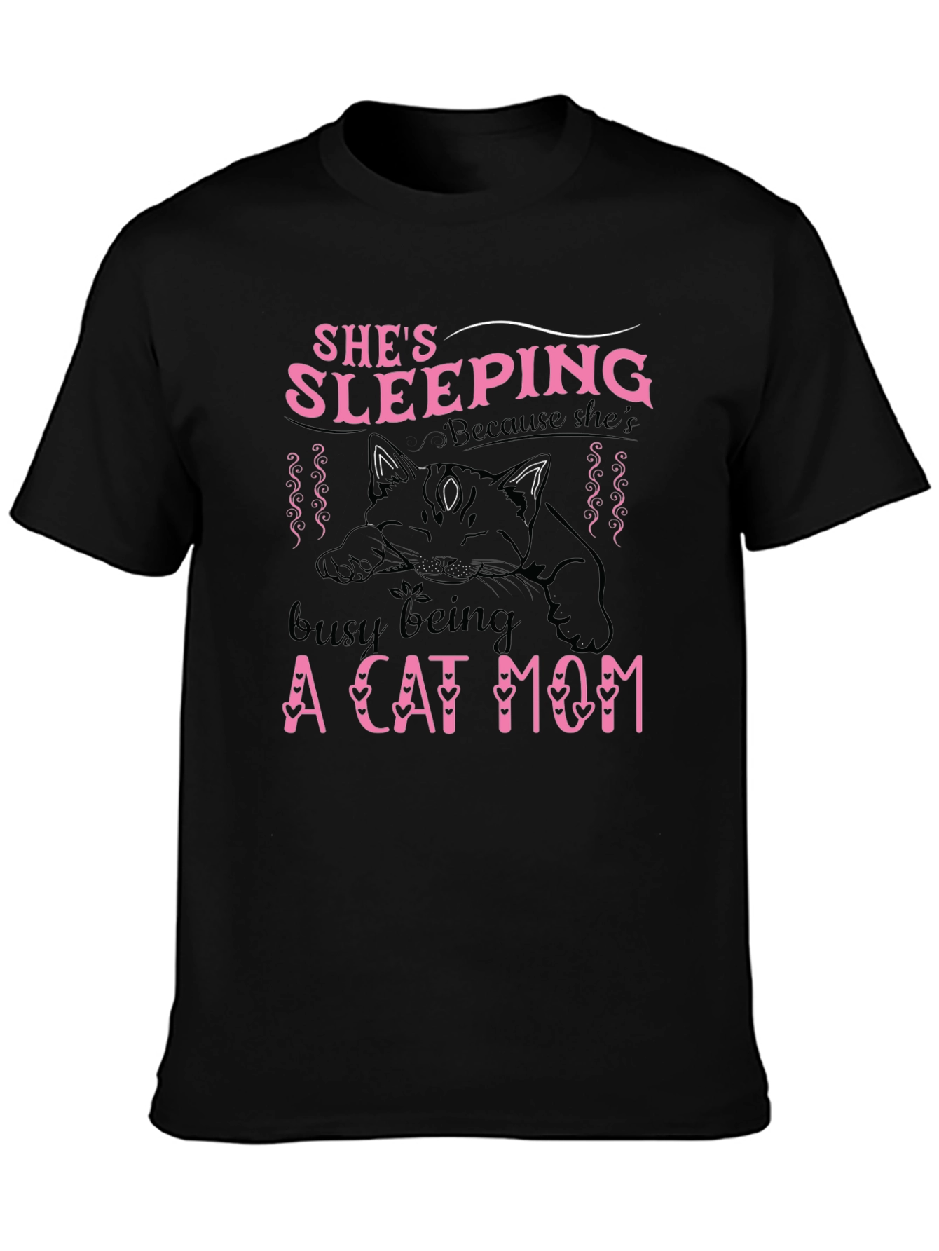 Shes Sleeping Cat Mom T-Shirt