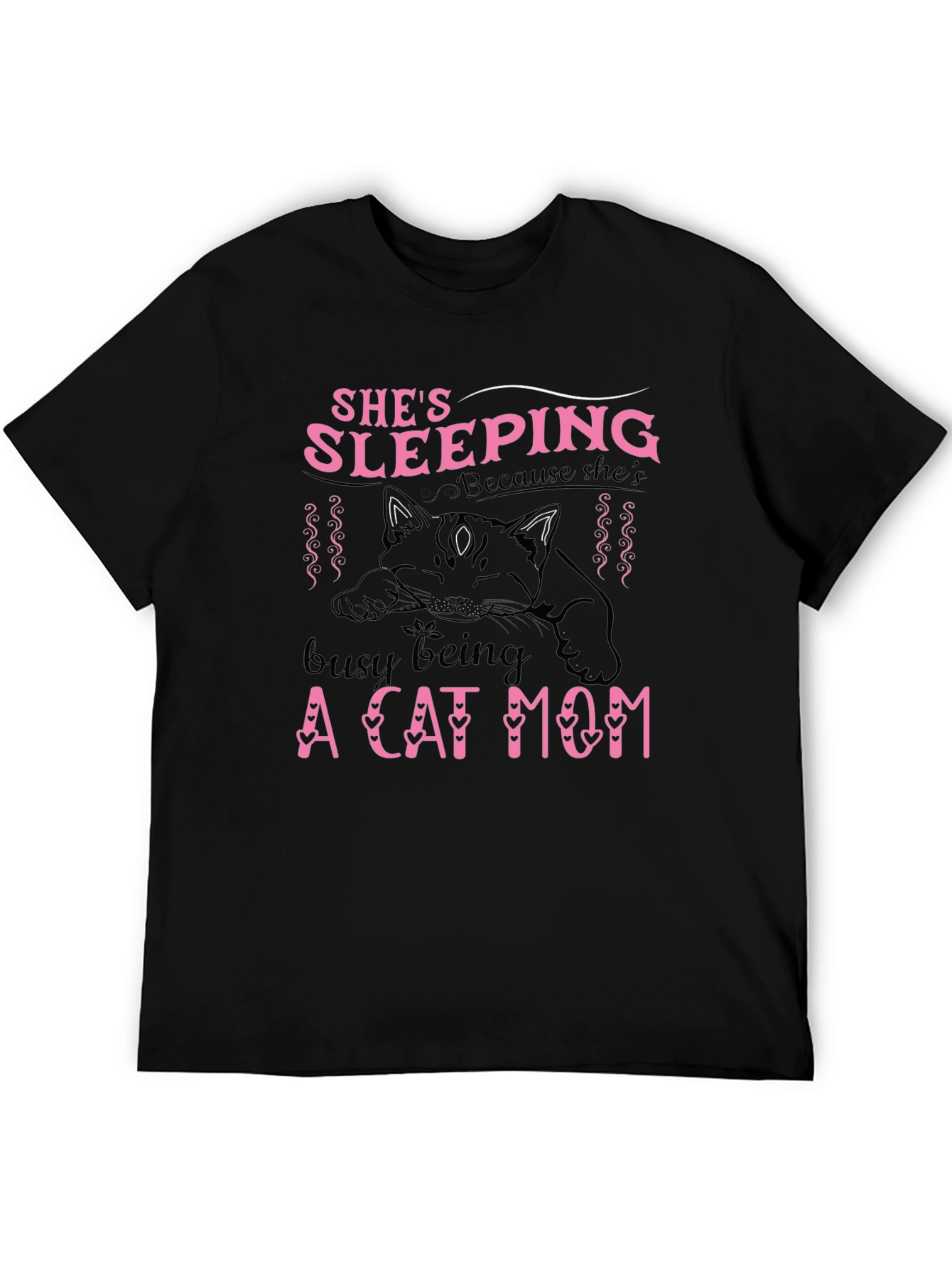 Shes Sleeping Cat Mom T-Shirt