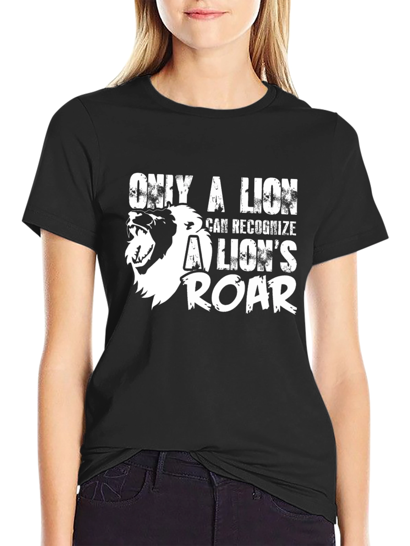 Lion Roar Graphic Tee - Black Animal T-Shirt
