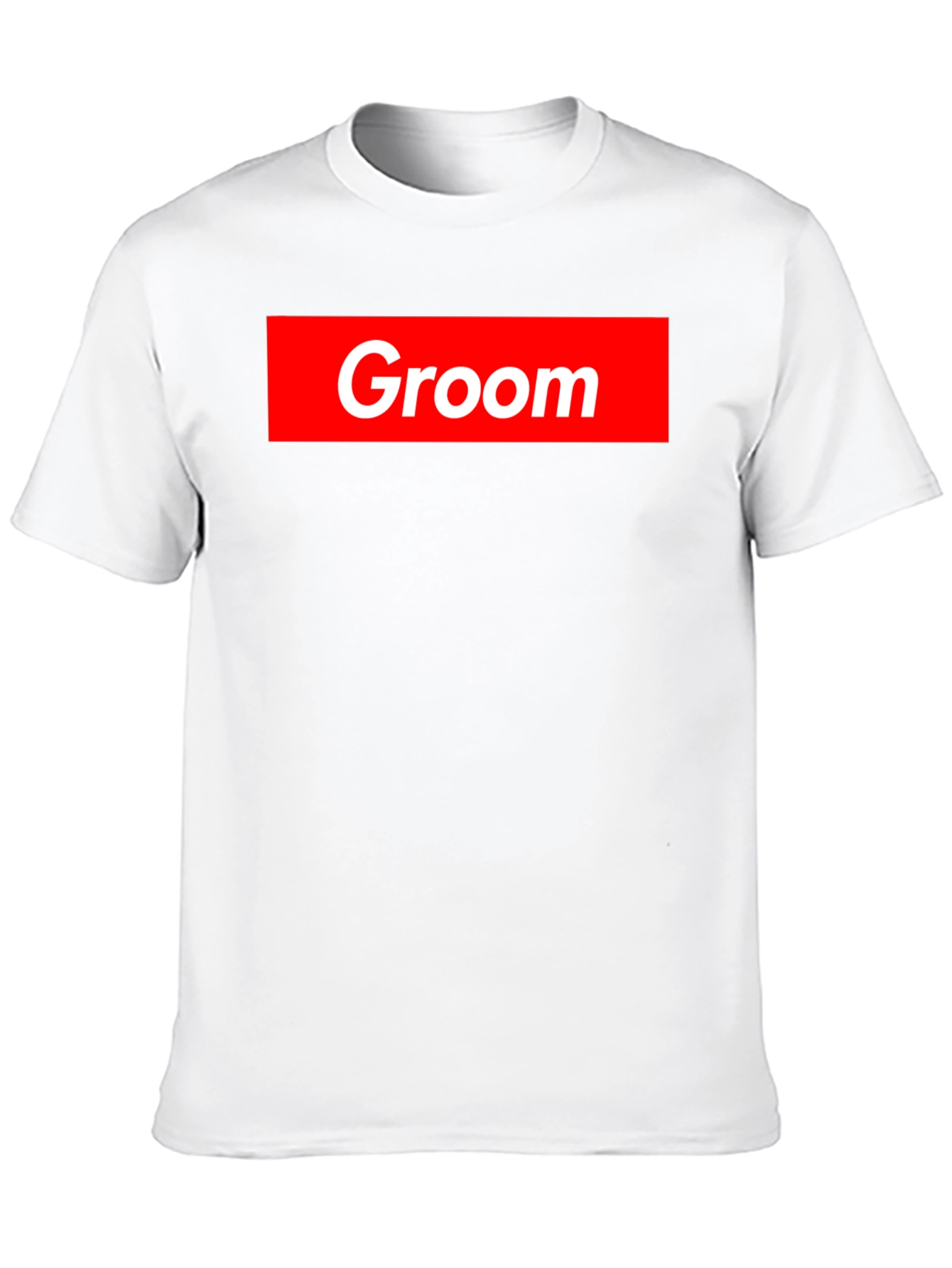 Groom Crew Tee - Bold Red Graphic
