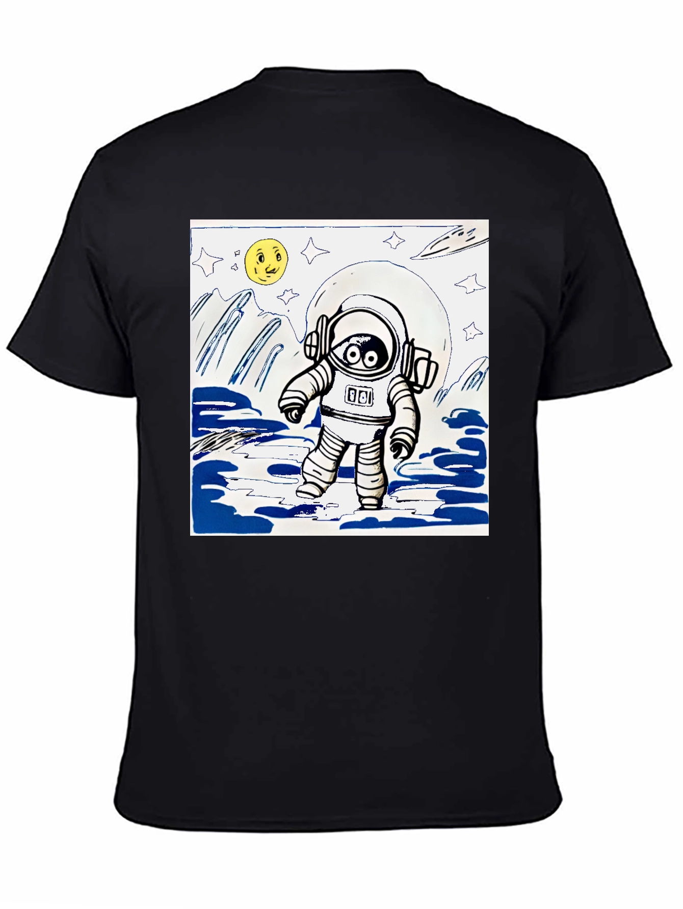 Astronaut Graphic Tee - Black Cotton Blend