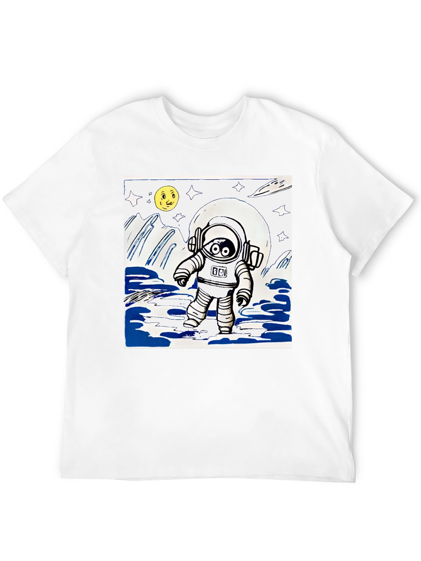 Astronaut Graphic Tee - Black Cotton Blend