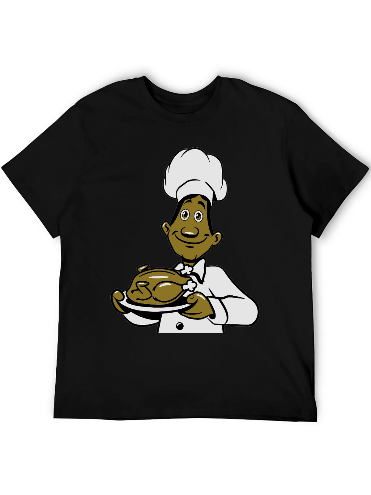 Chef Cartoon Black T-Shirt