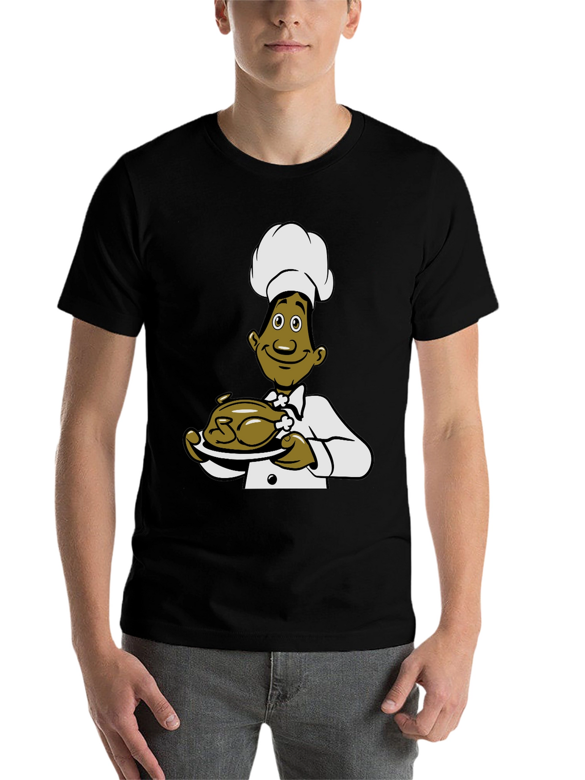 Chef Cartoon Black T-Shirt