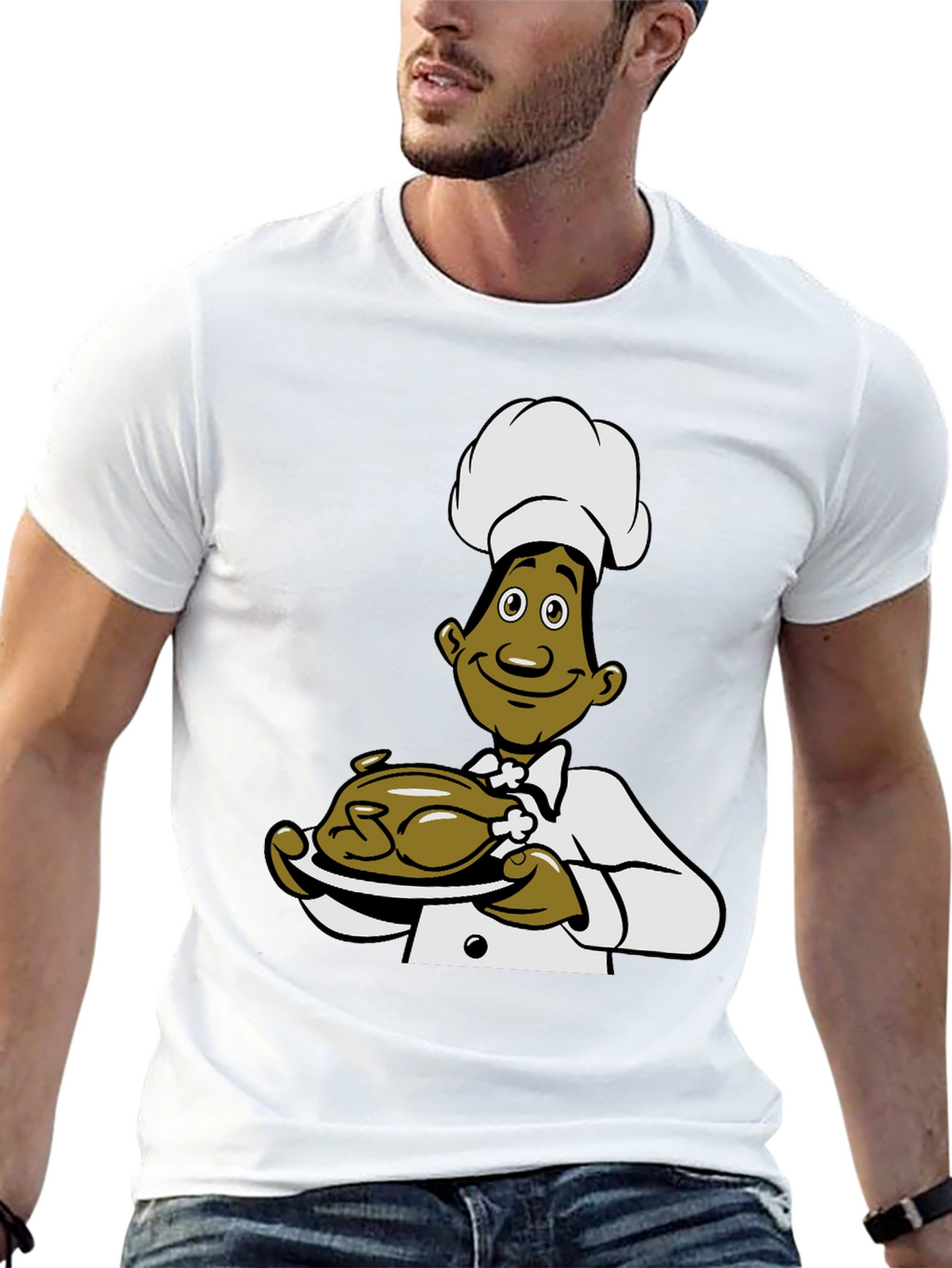 Chef Cartoon Black T-Shirt