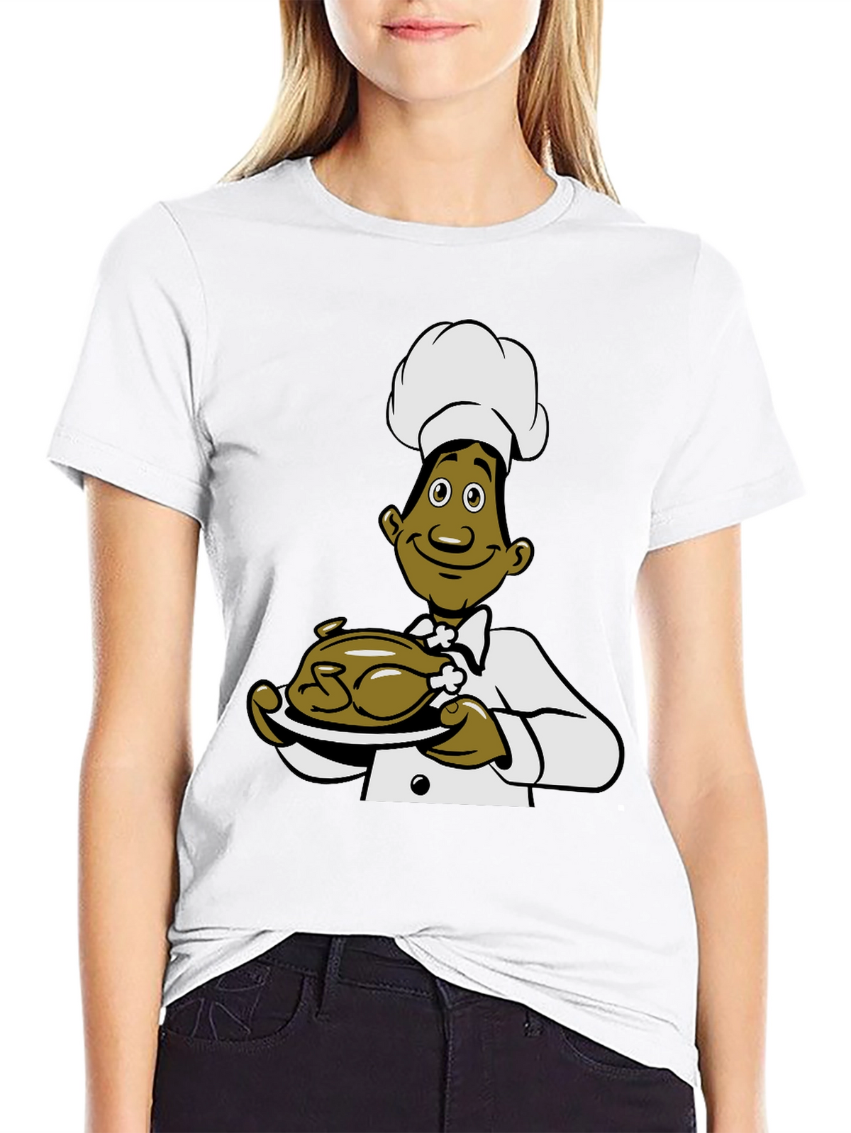 Chef Cartoon Black T-Shirt