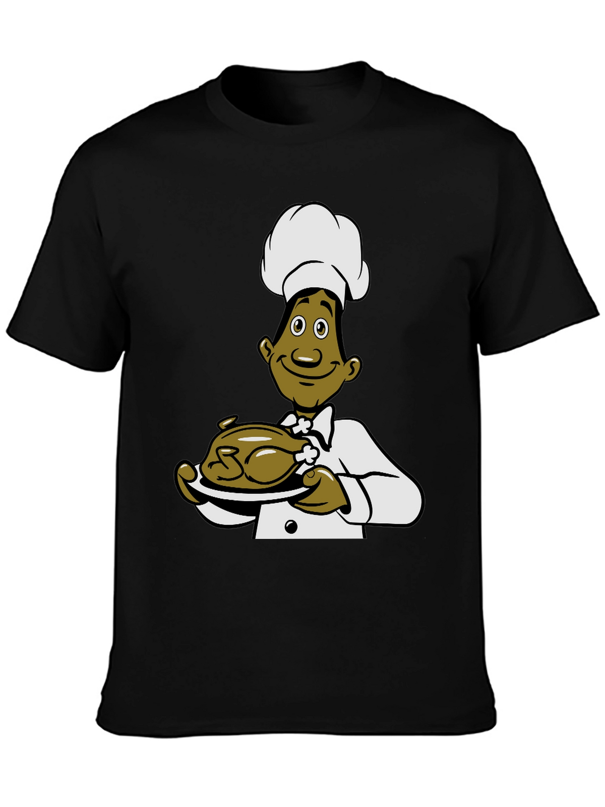 Chef Cartoon Black T-Shirt