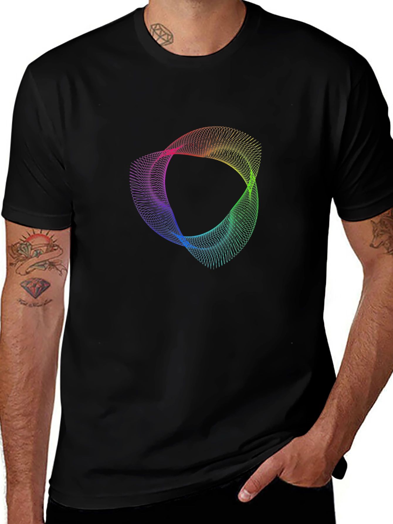 Abstract Rainbow Geometric Tee