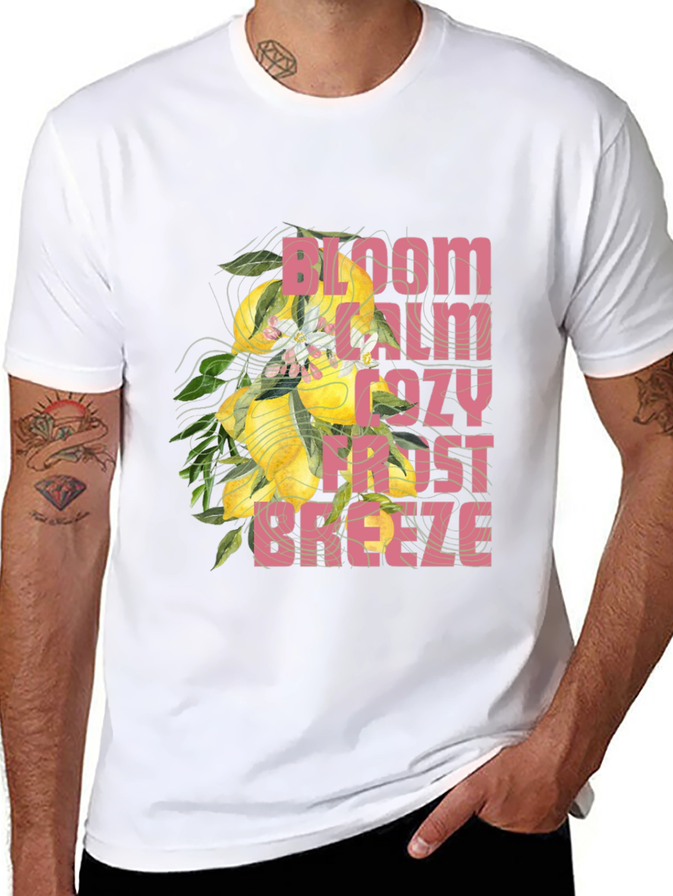 Bloom Calm Cozy Frost Breeze Black Graphic Tee