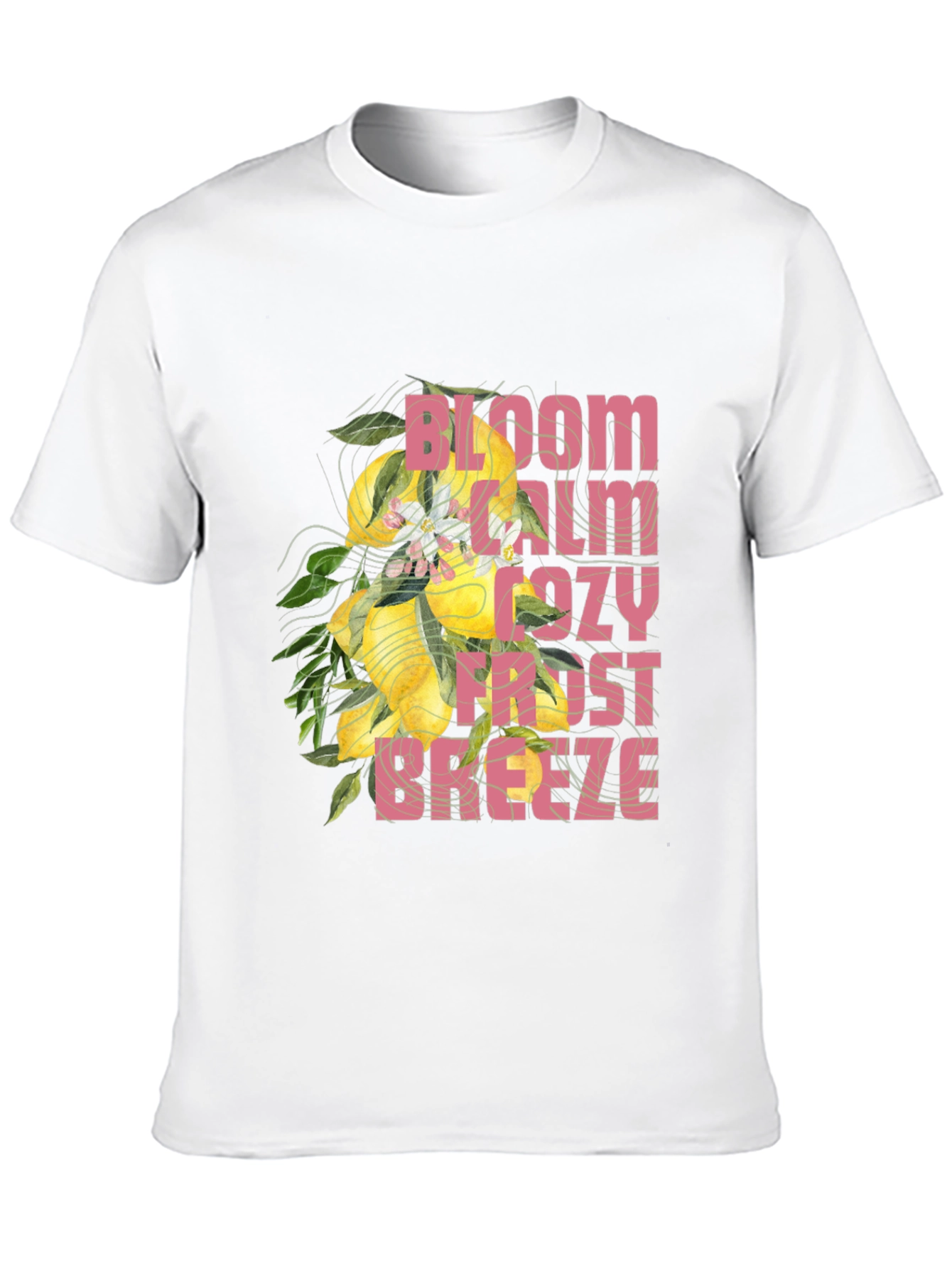Bloom Calm Cozy Frost Breeze Black Graphic Tee