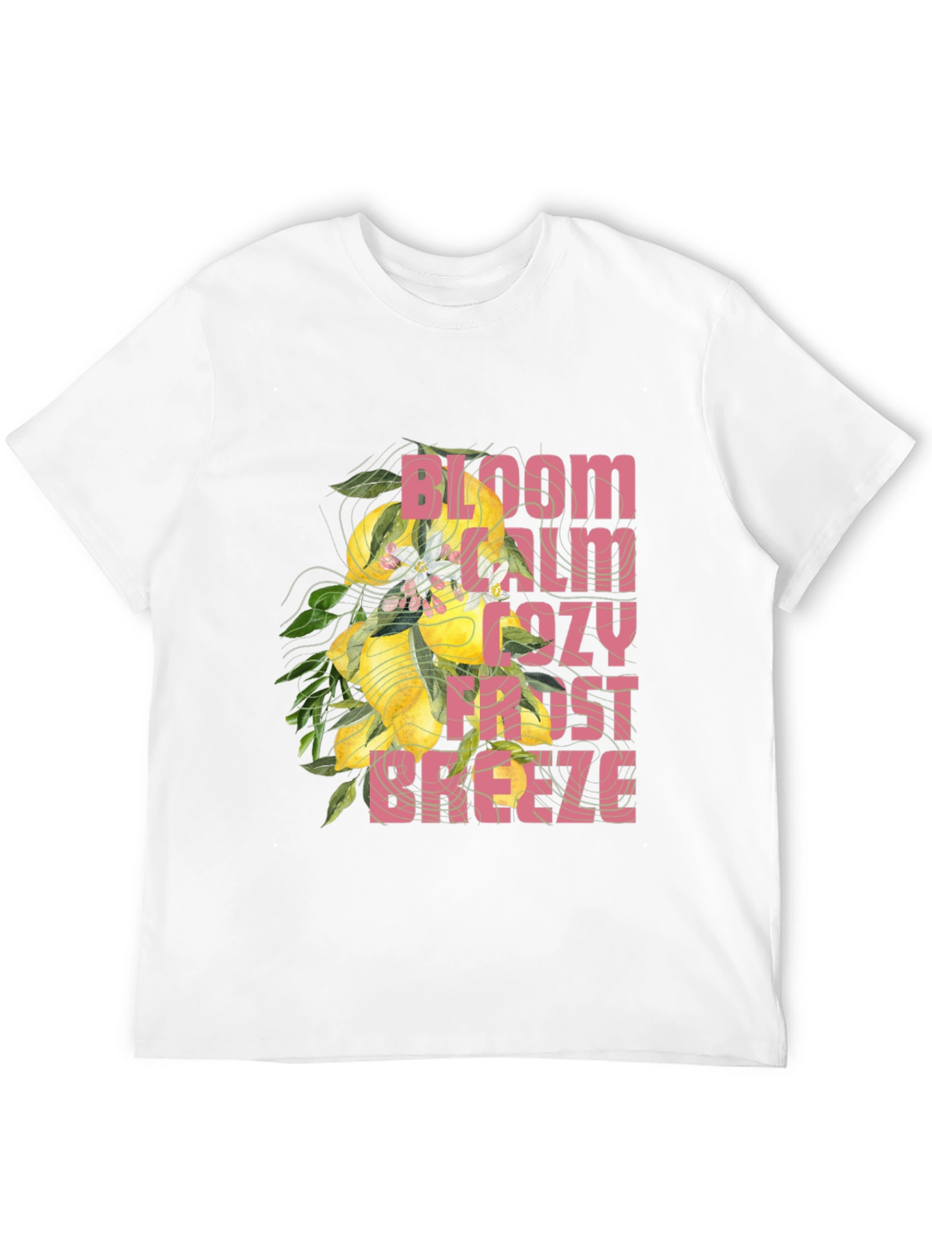 Bloom Calm Cozy Frost Breeze Black Graphic Tee