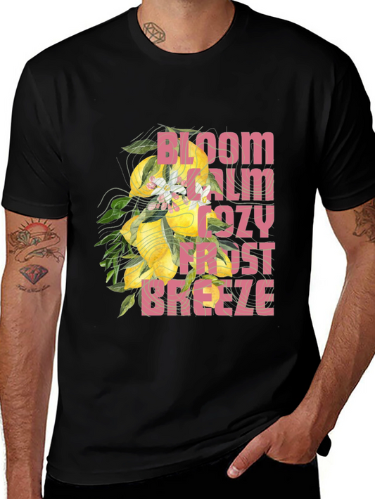 Bloom Calm Cozy Frost Breeze Black Graphic Tee